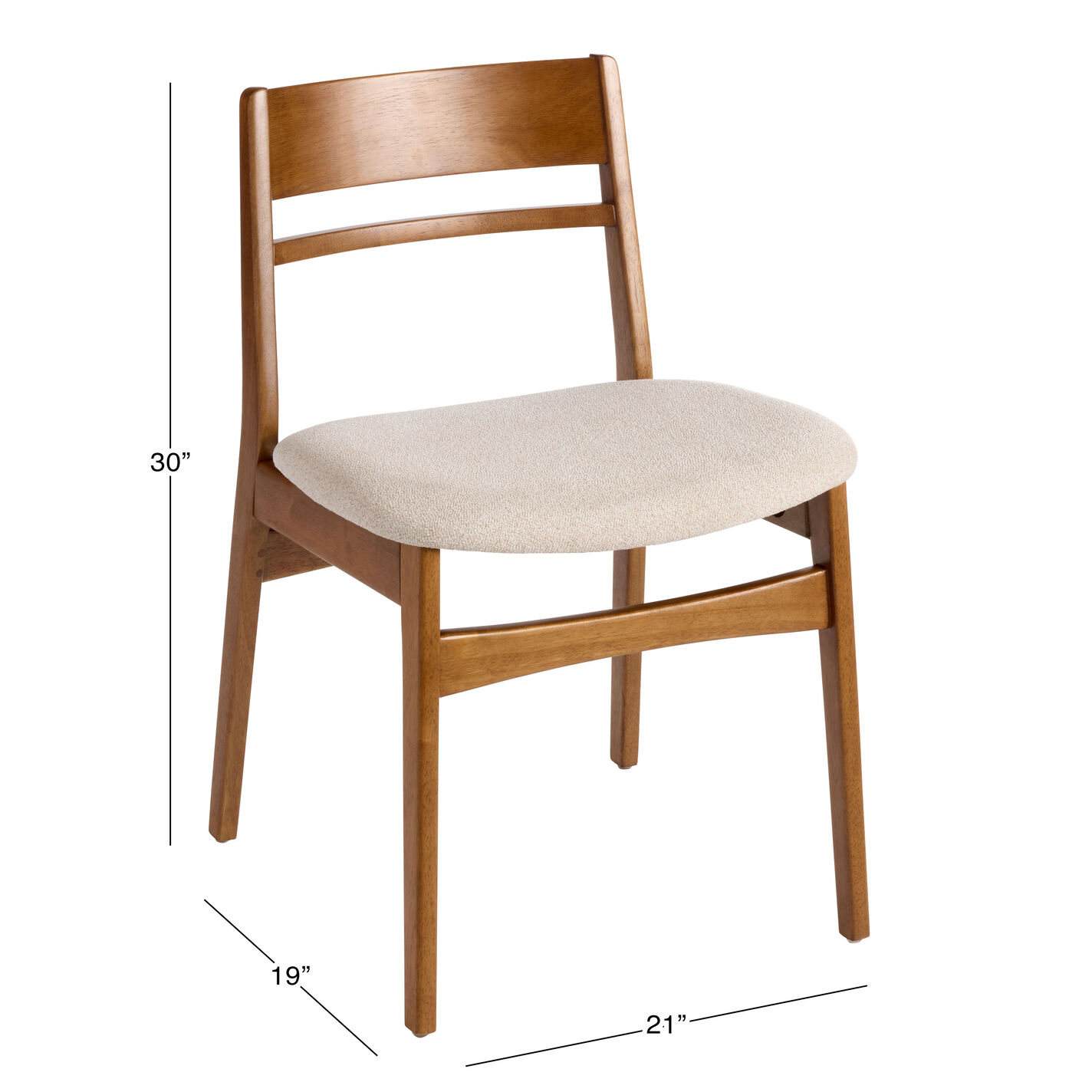 Handler Wood Mid Century Upholstered Dining Chair Set of 2