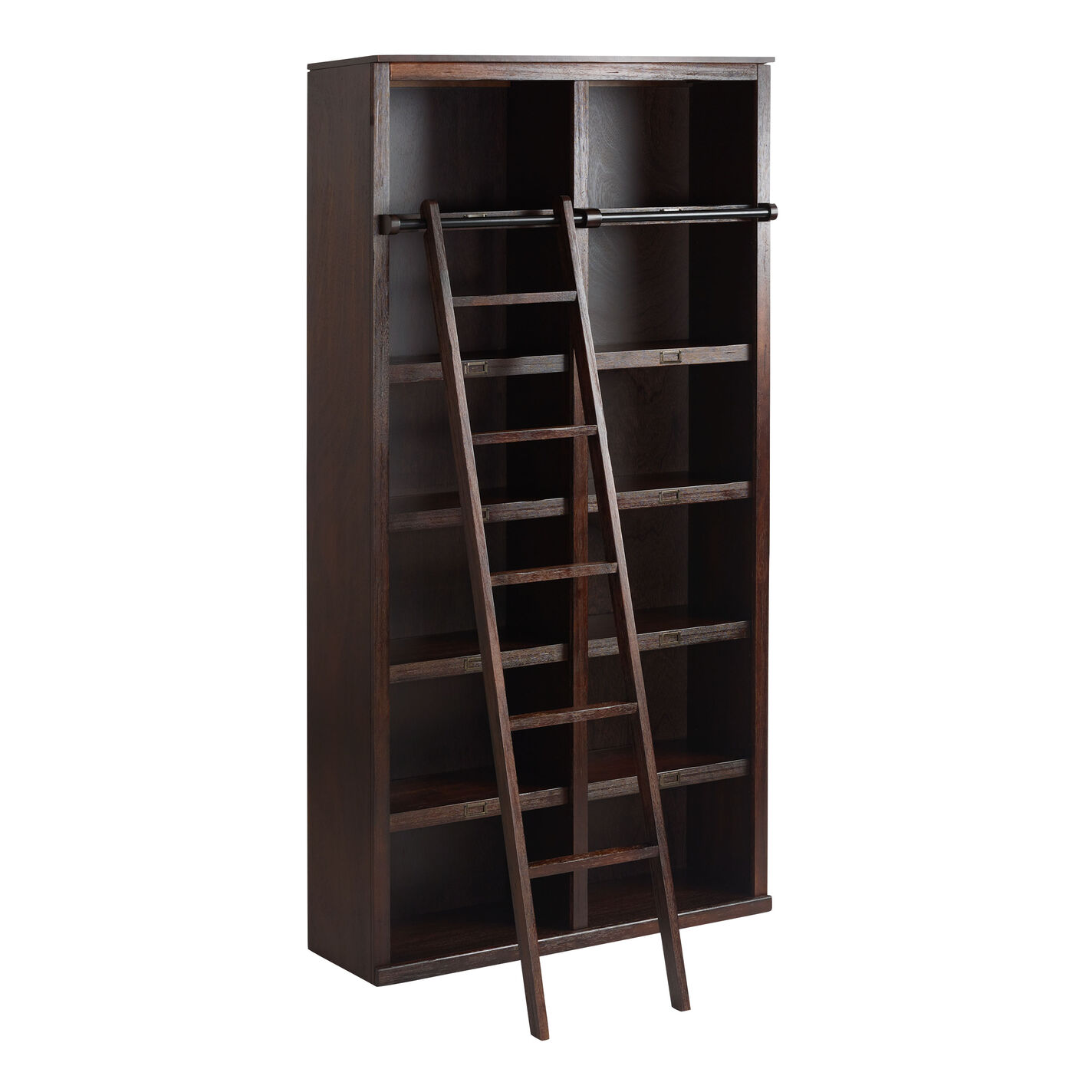 Augustus Roasted Cocoa Wood Library Bookshelf