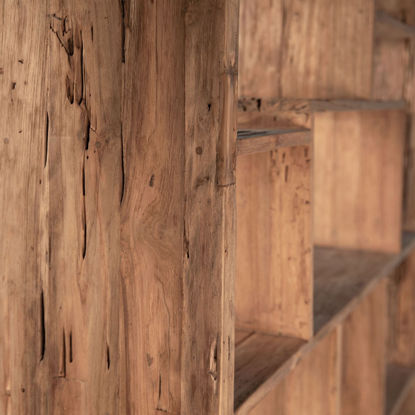 Zain Reclaimed Teak Asymmetrical Bookshelf