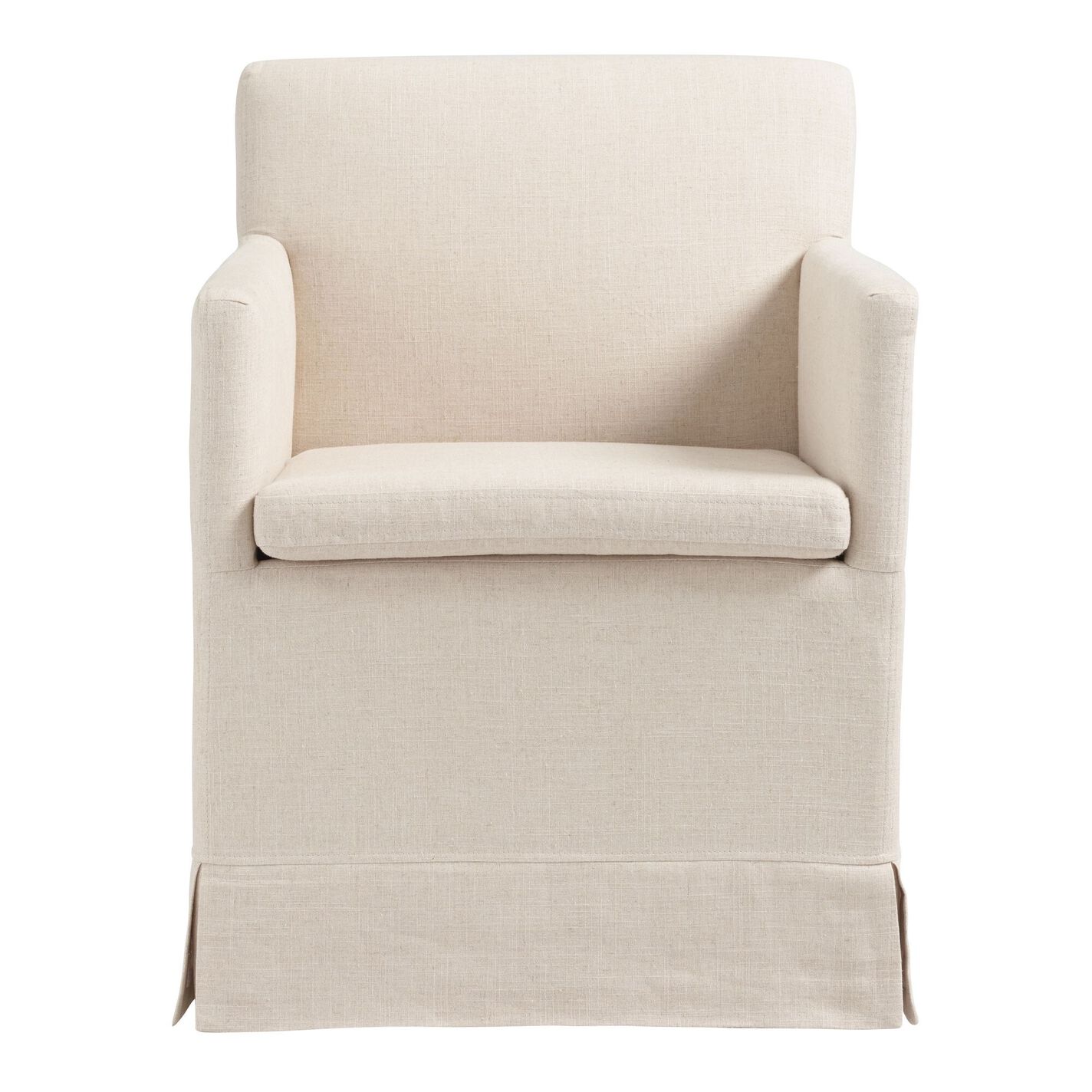 Elena Linen Upholstered Rolling Dining Armchair