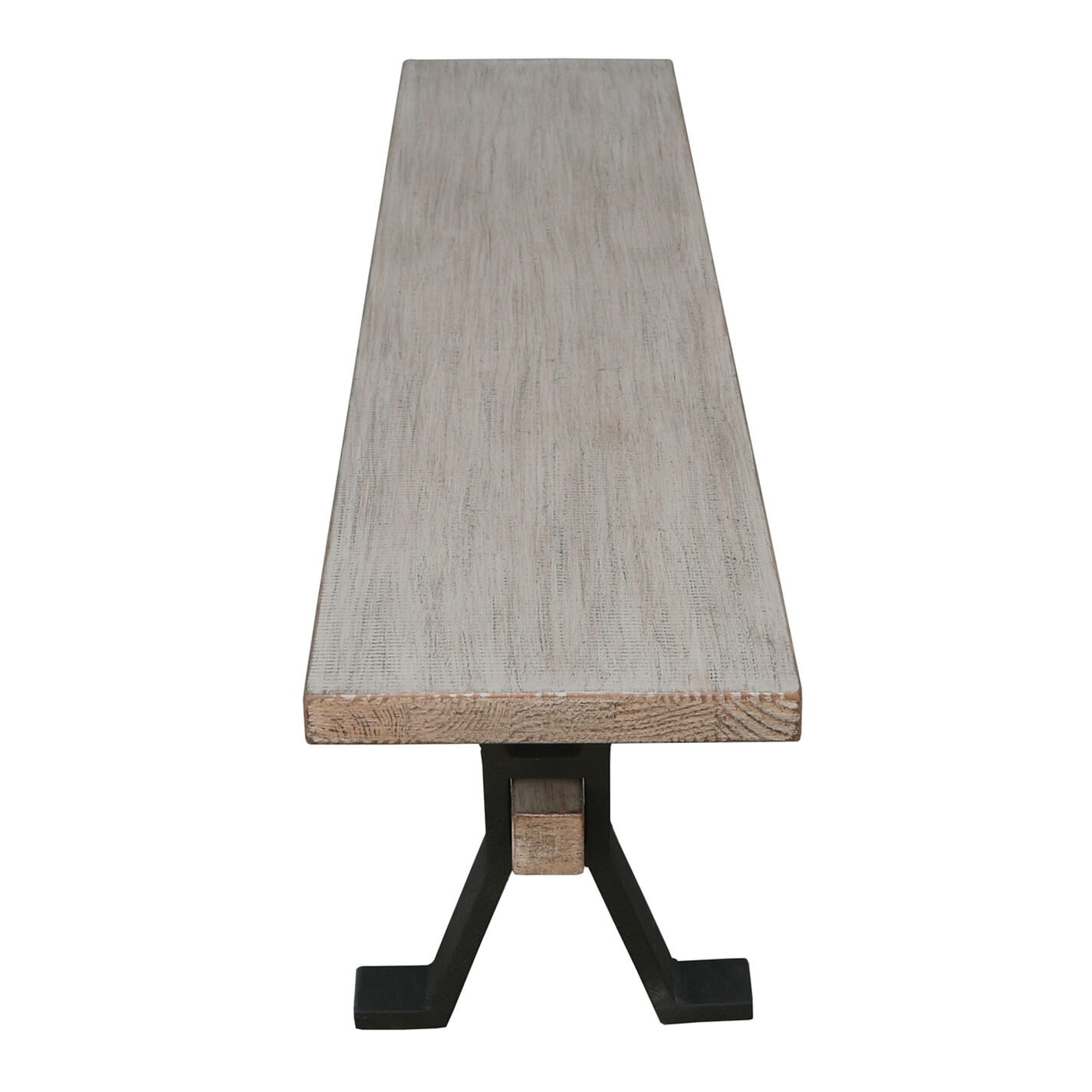 Saga Reclaimed Pine Wood and Iron Dining Bench