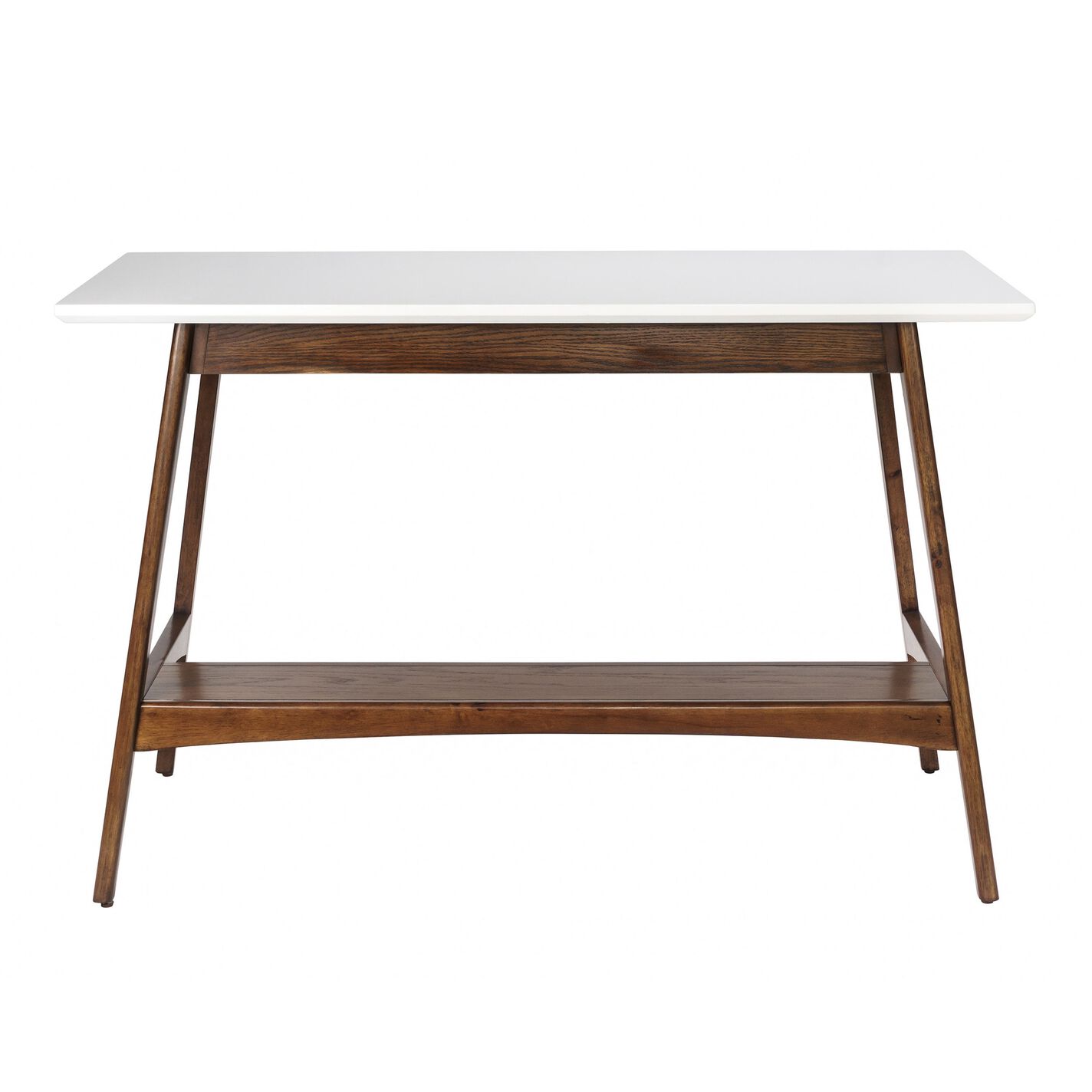 Off White Two Tone Desk With Drawer And Shelf