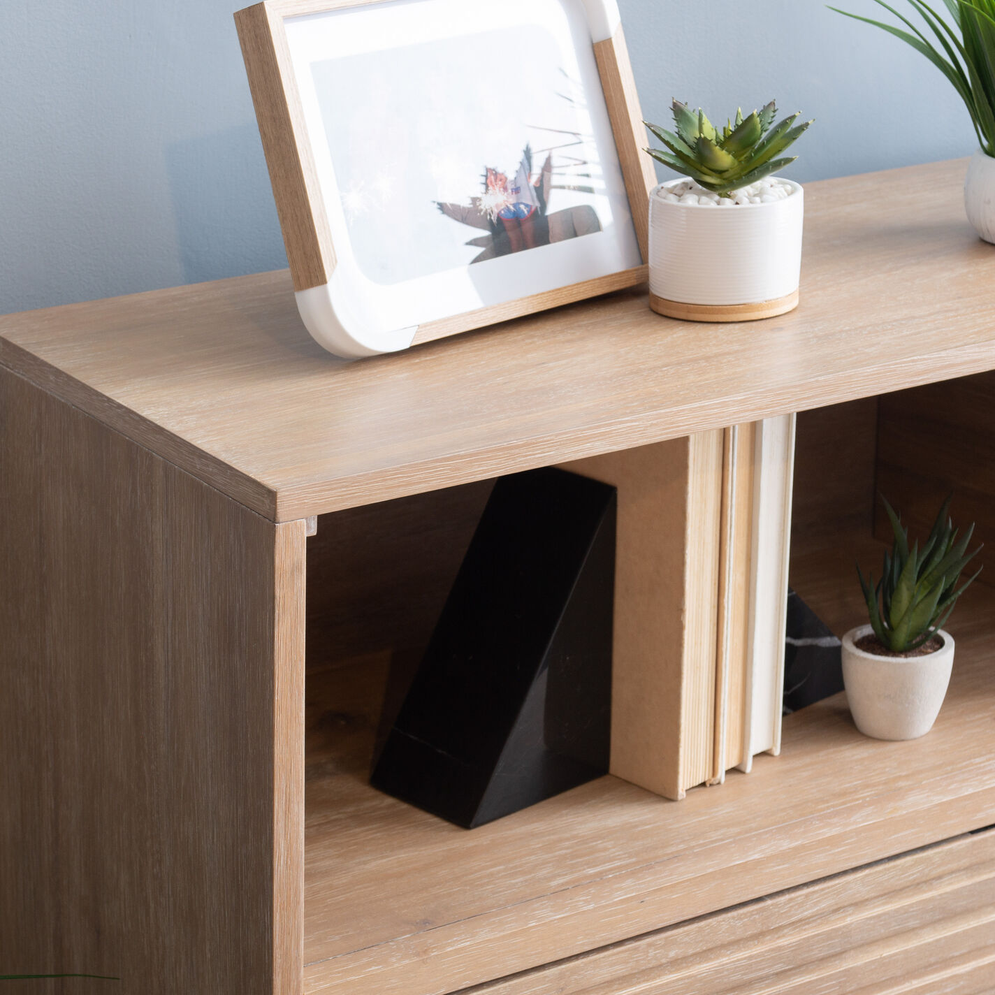 Saskia Low Wood Mid Century Bookshelf