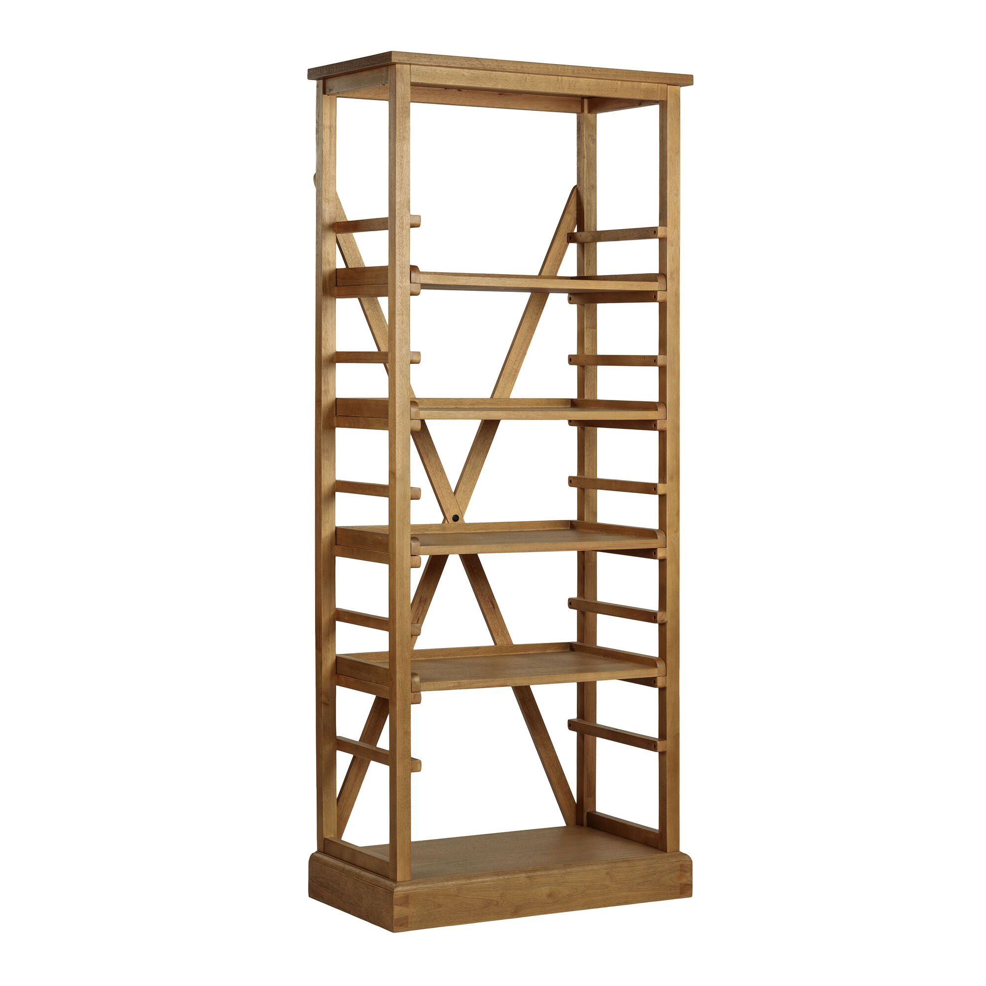 Wood Campaign X Back Bookshelf