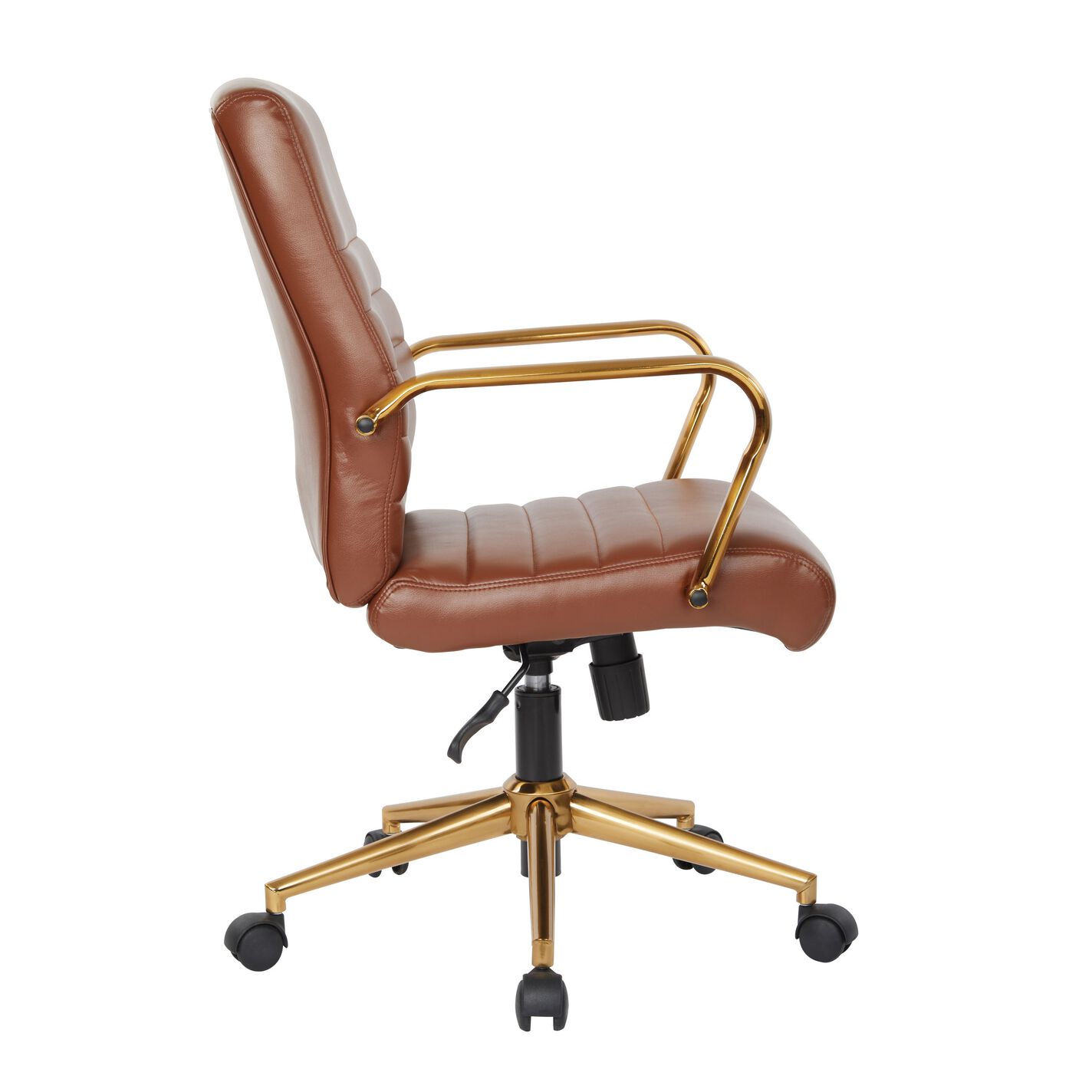 Armstrong Faux Leather and Gold Upholstered Office Chair