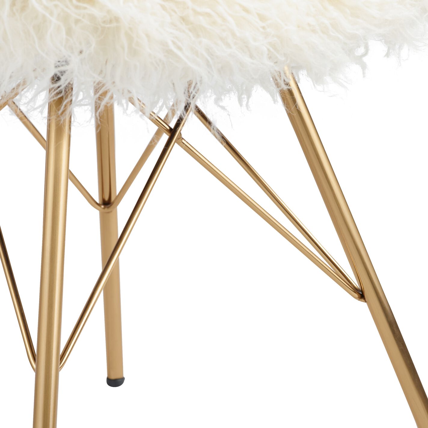 Cypress Ivory Faux Flokati Upholstered Chair