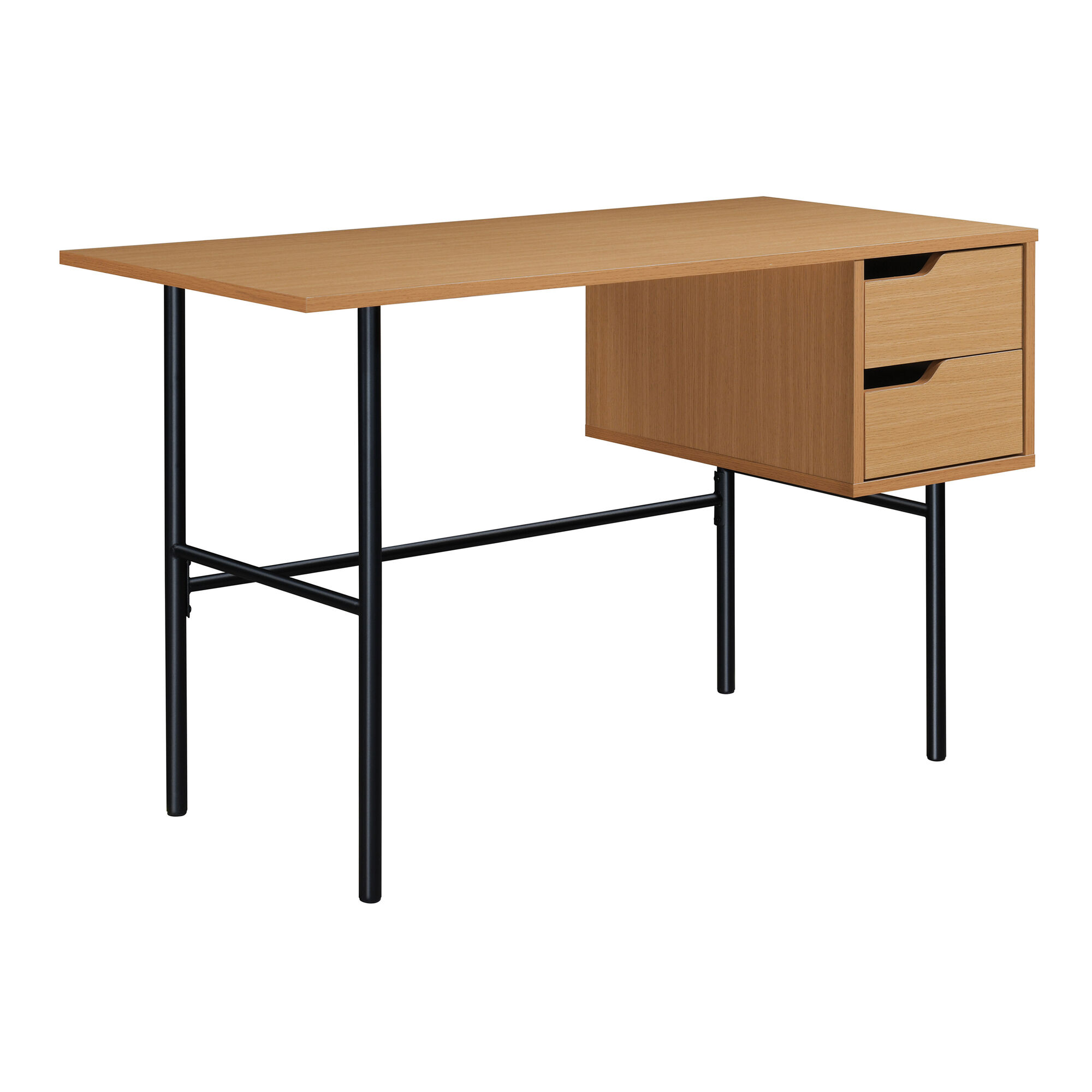 Landon Natural Wood Scandi Writing Desk with Drawers