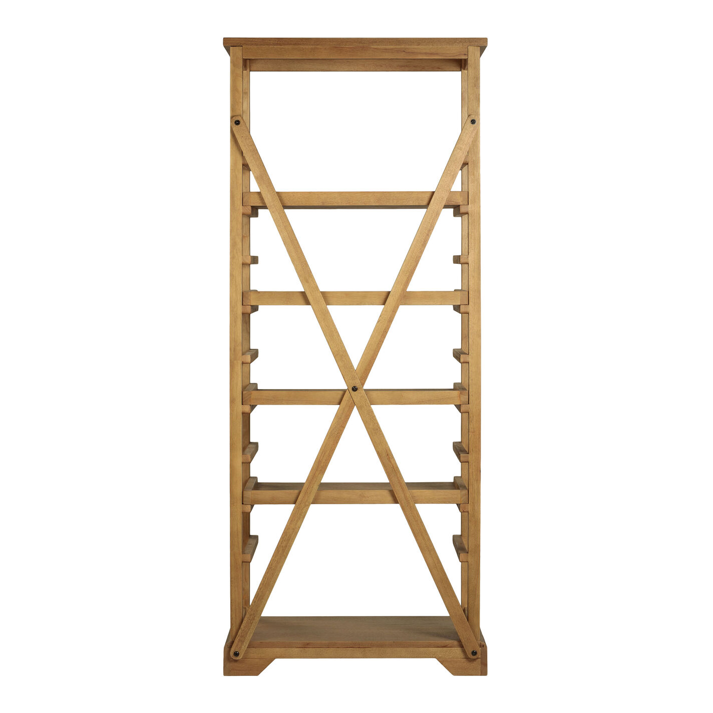 Wood Campaign X Back Bookshelf