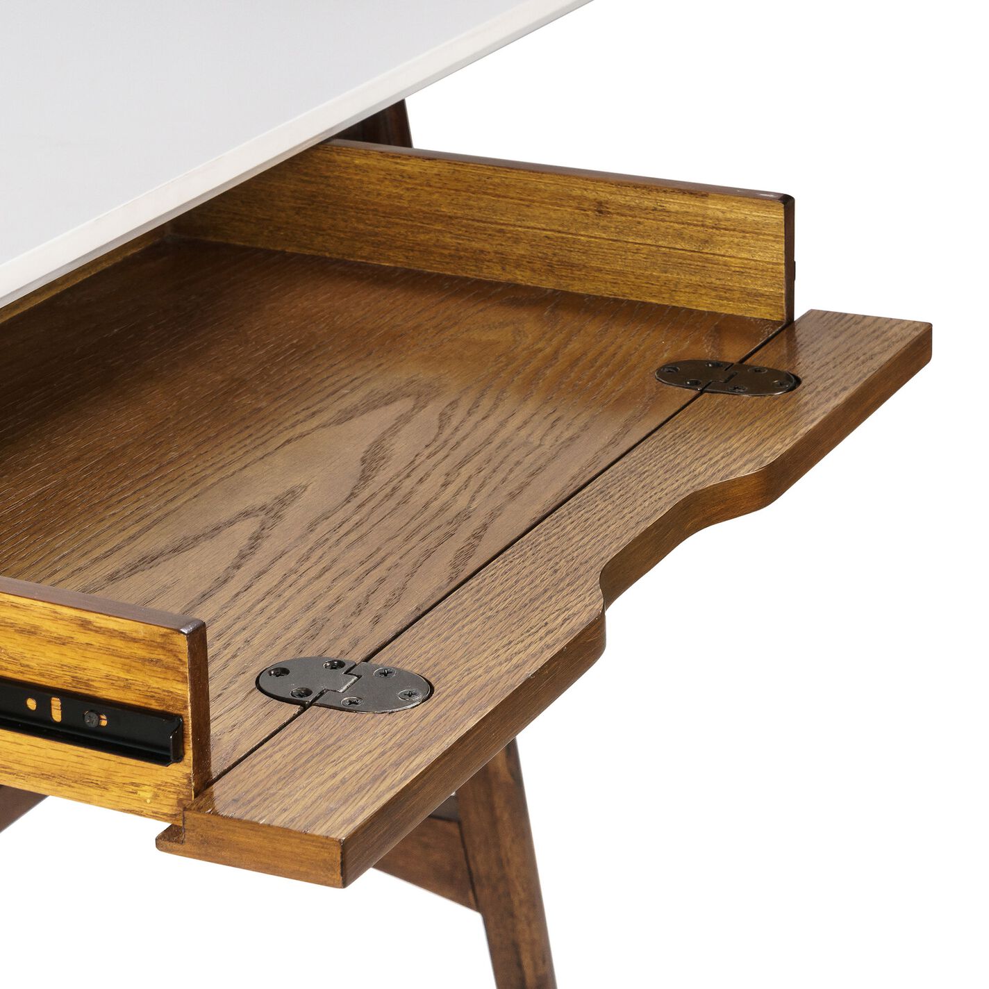 Off White Two Tone Desk With Drawer And Shelf