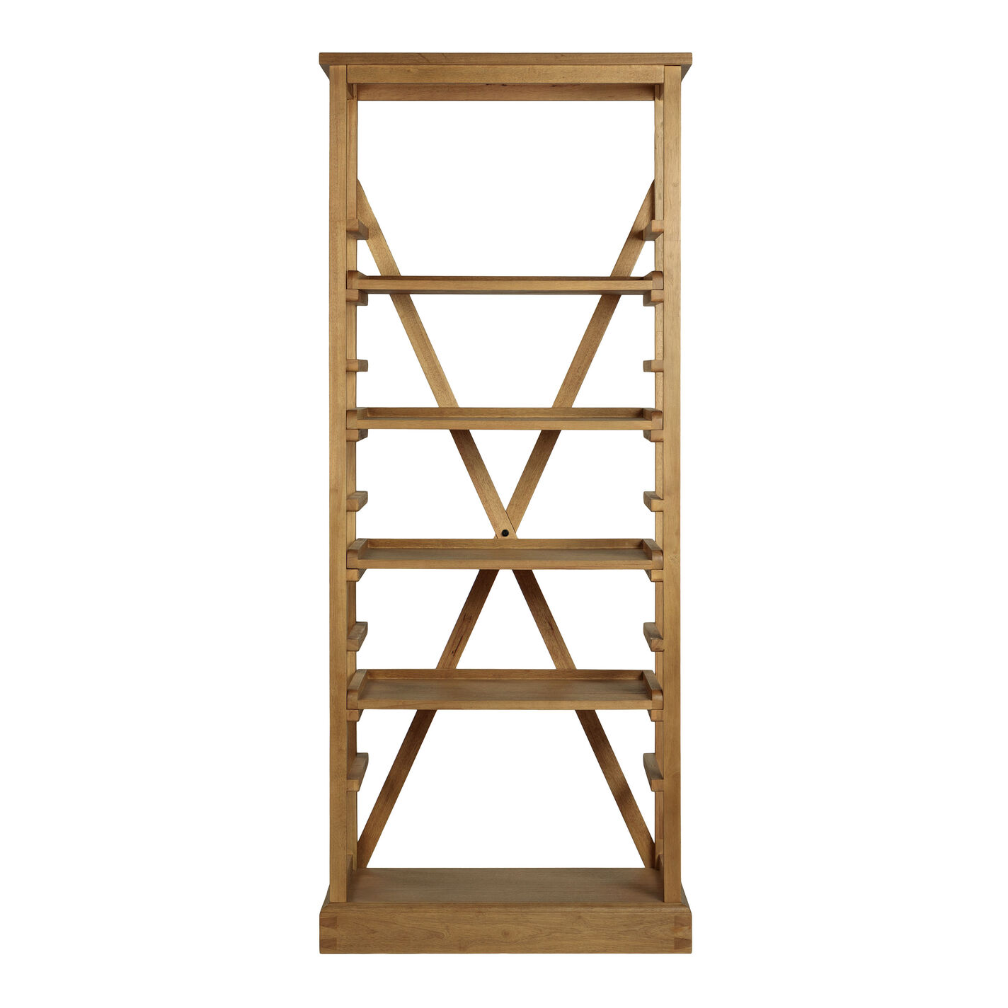 Wood Campaign X Back Bookshelf