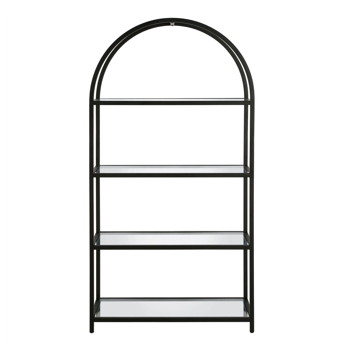 Desak Hand Painted Metal and Glass Arched Bookshelf