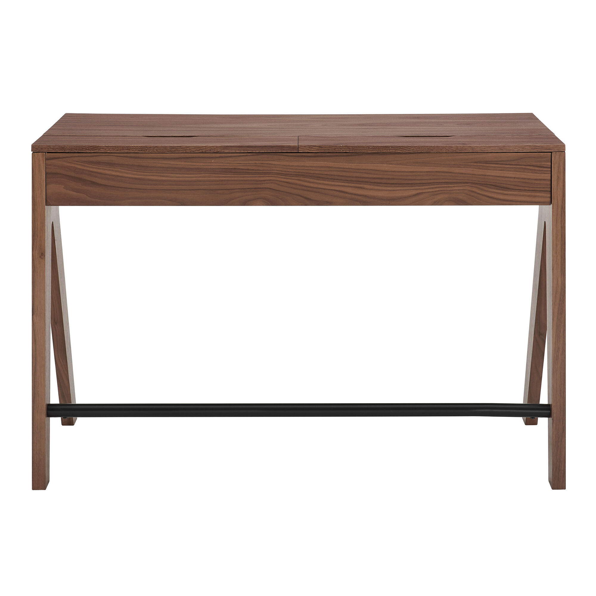 Baker Walnut Brown Wood Desk with Drawers