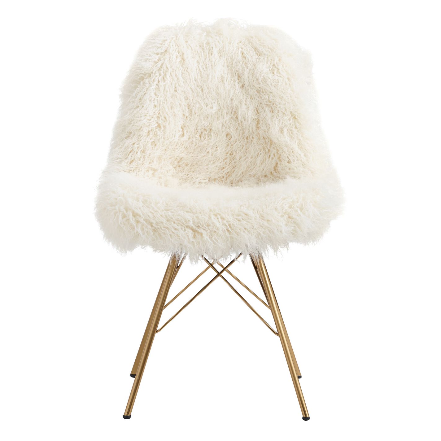 Cypress Ivory Faux Flokati Upholstered Chair
