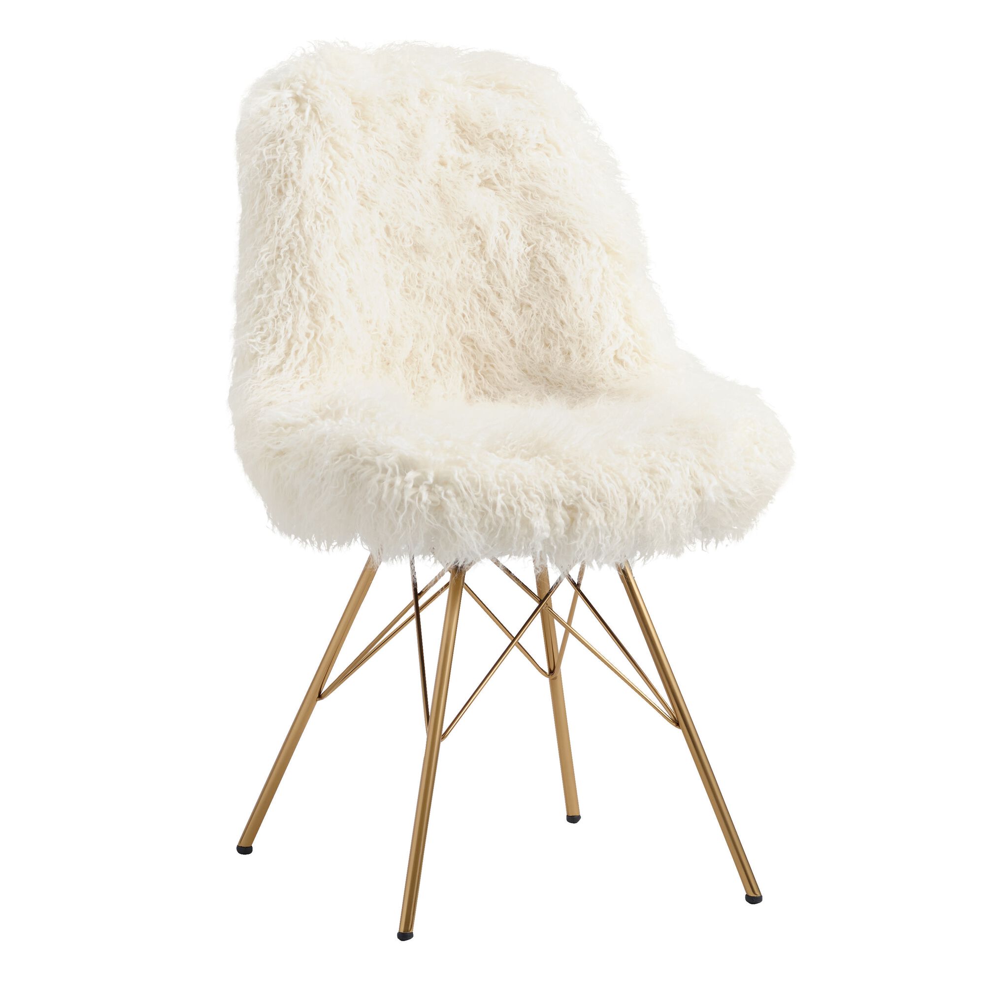 Cypress Ivory Faux Flokati Upholstered Chair