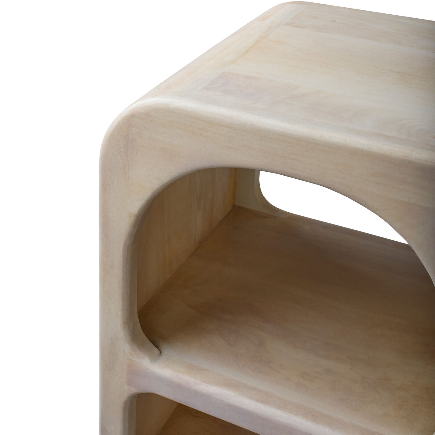 Panyer Short Ivory Mango Wood Bookshelf