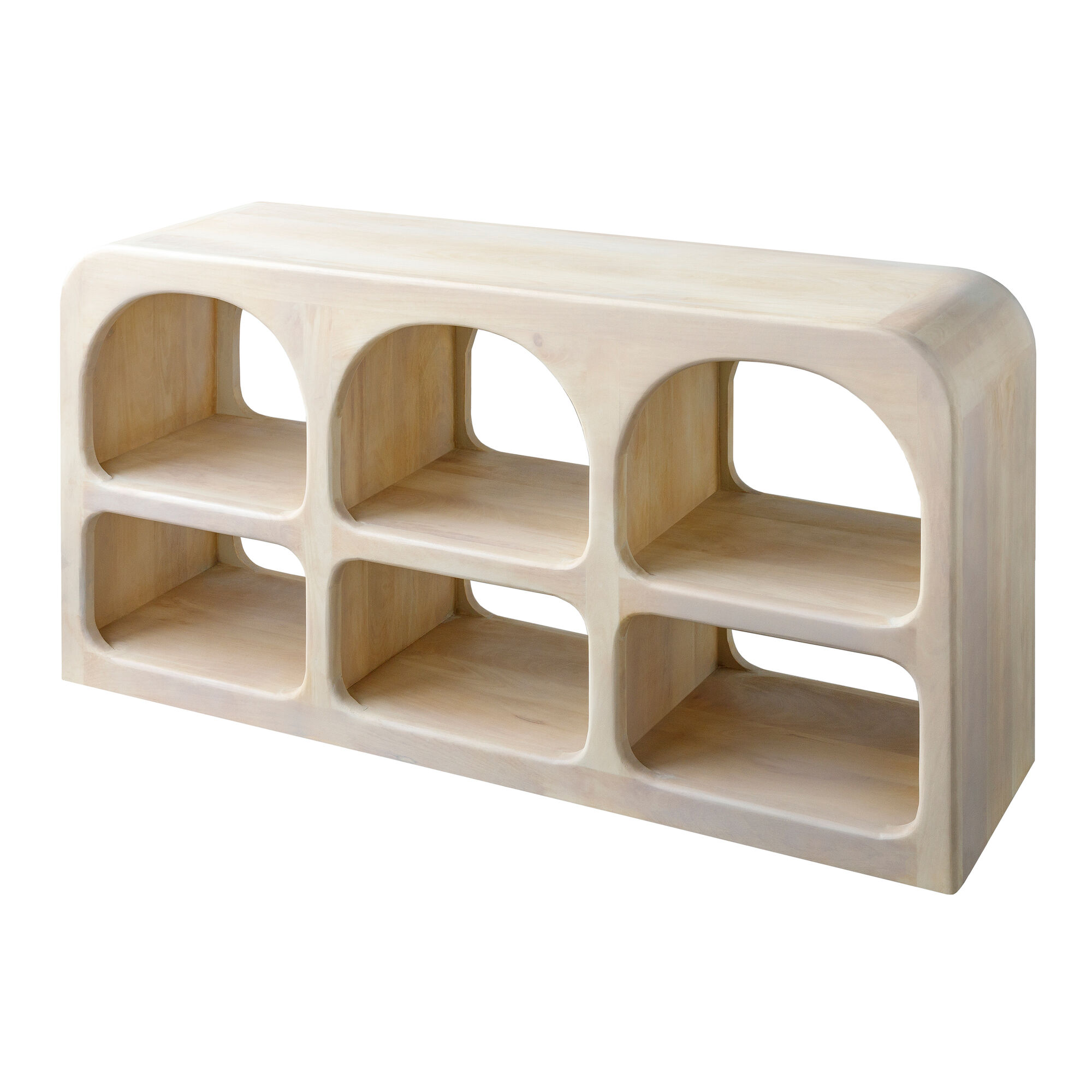 Panyer Short Ivory Mango Wood Bookshelf