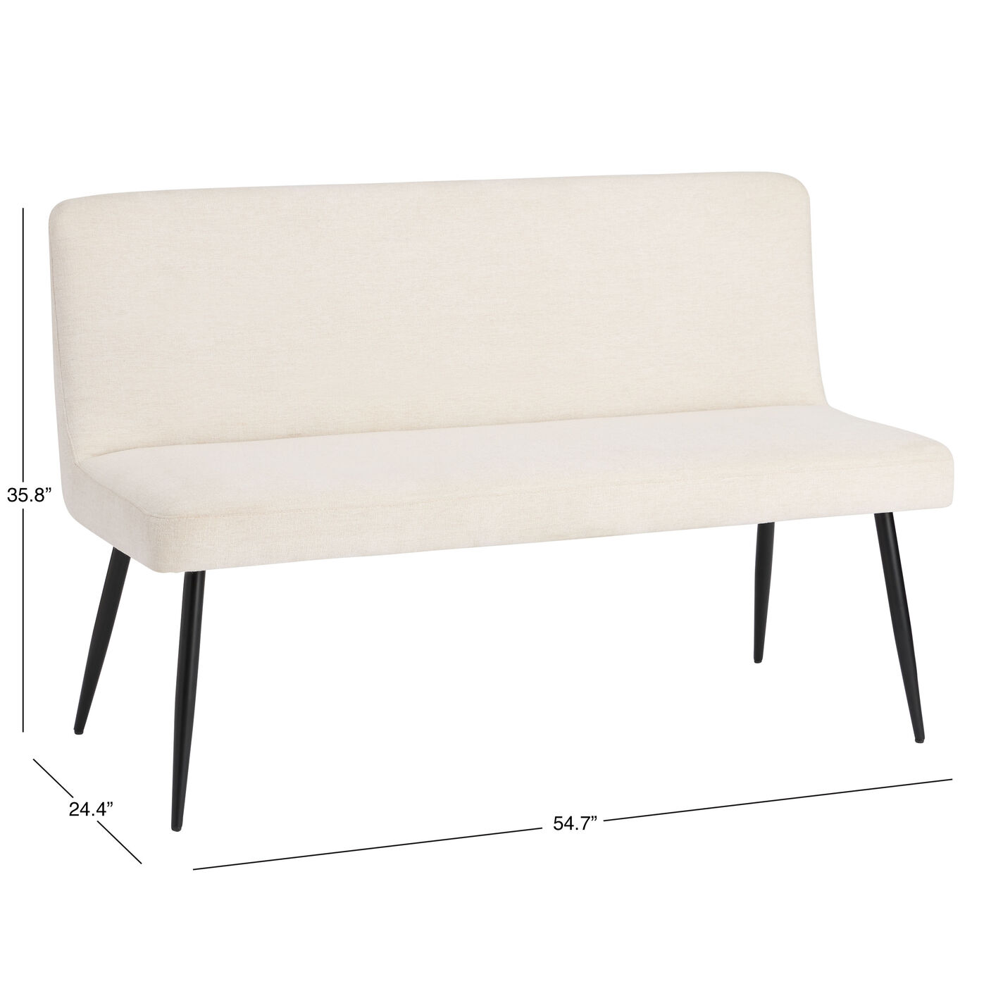 Selma Ivory High Back Upholstered Banquette Dining Bench