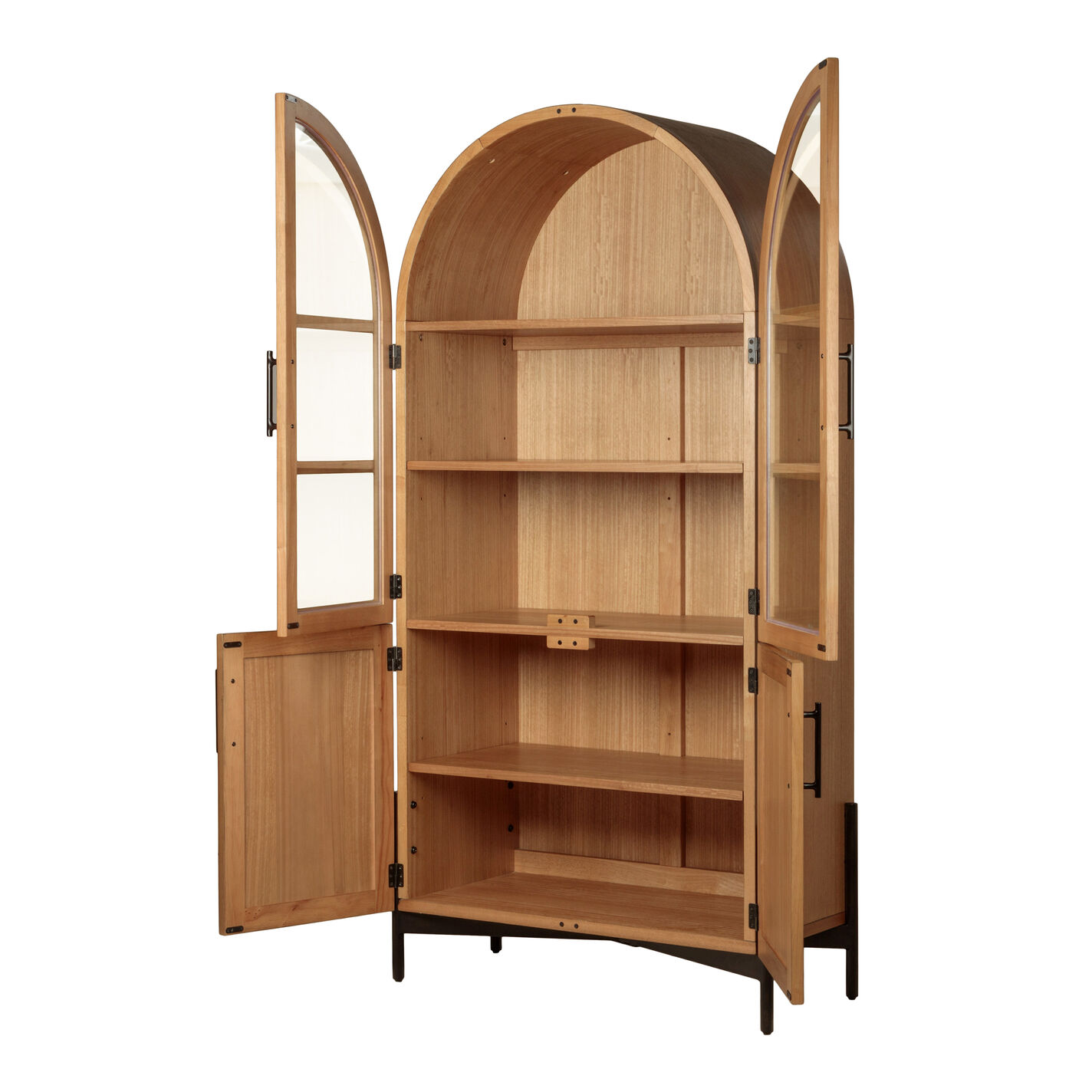 Amira Wood and Metal Arch Display Cabinet