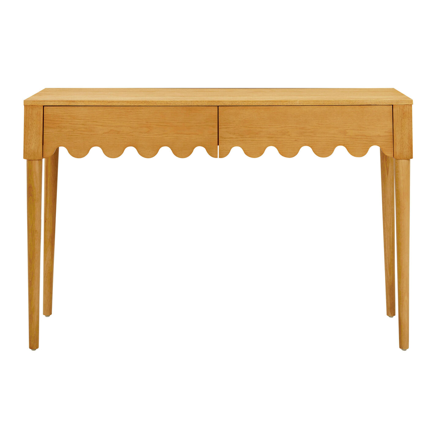 Juliana Natural Ash Wood Scalloped Desk with Drawers