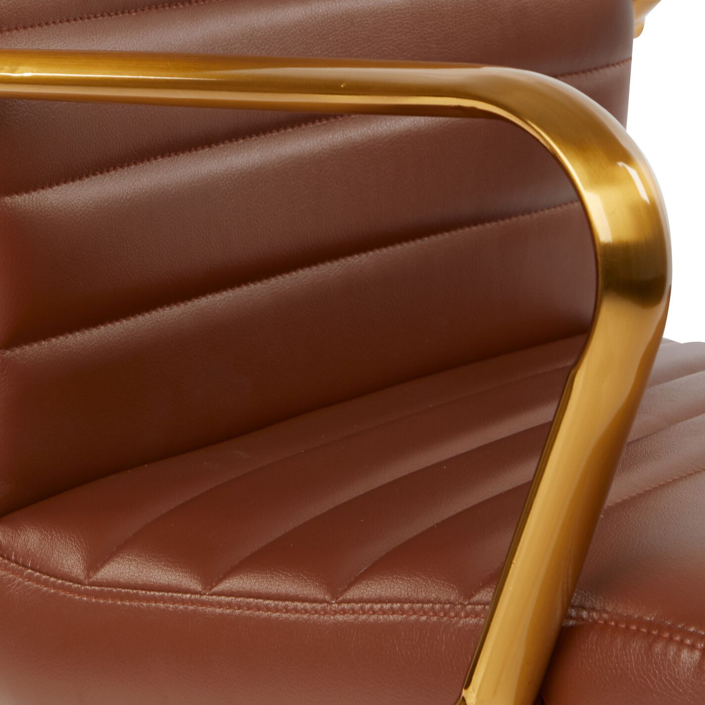 Armstrong Faux Leather and Gold Upholstered Office Chair