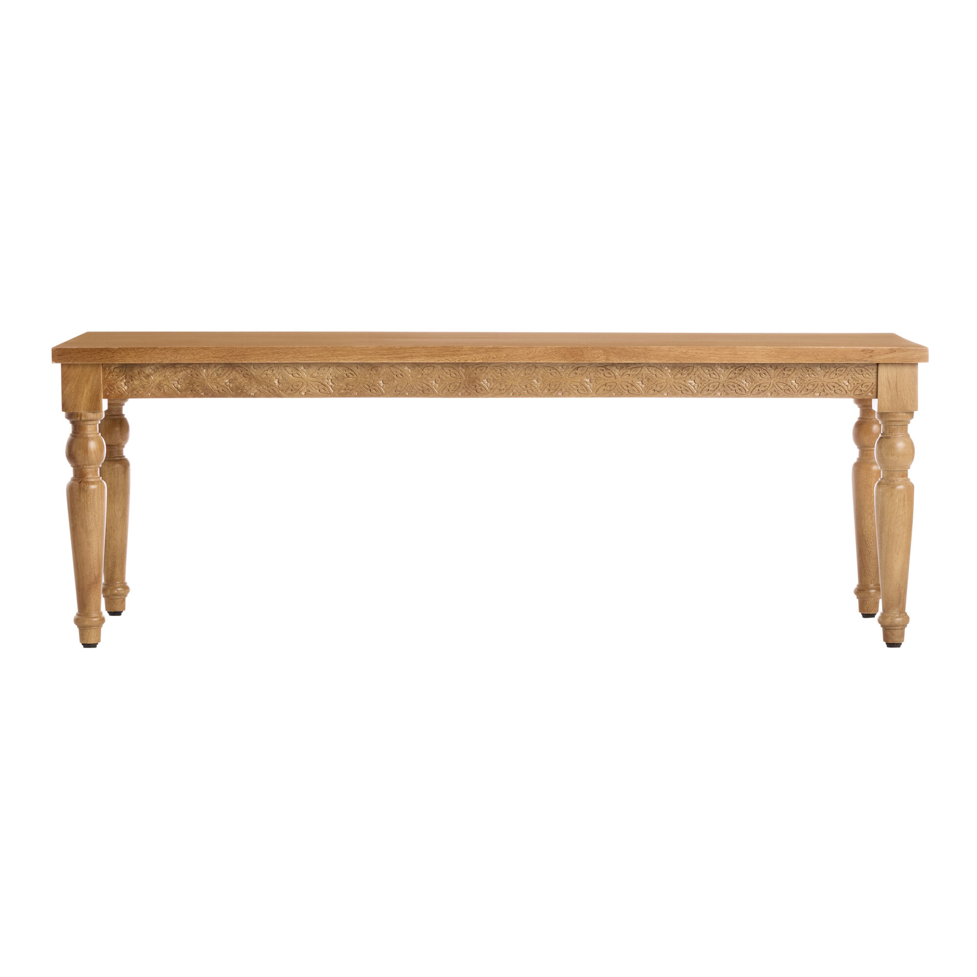 Nisha Hand Carved Wood Medallion Dining Bench