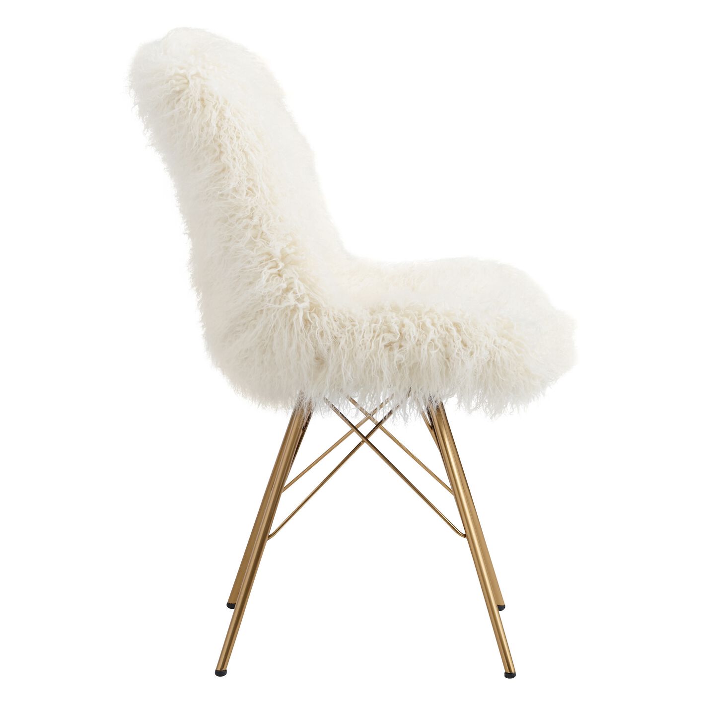 Cypress Ivory Faux Flokati Upholstered Chair