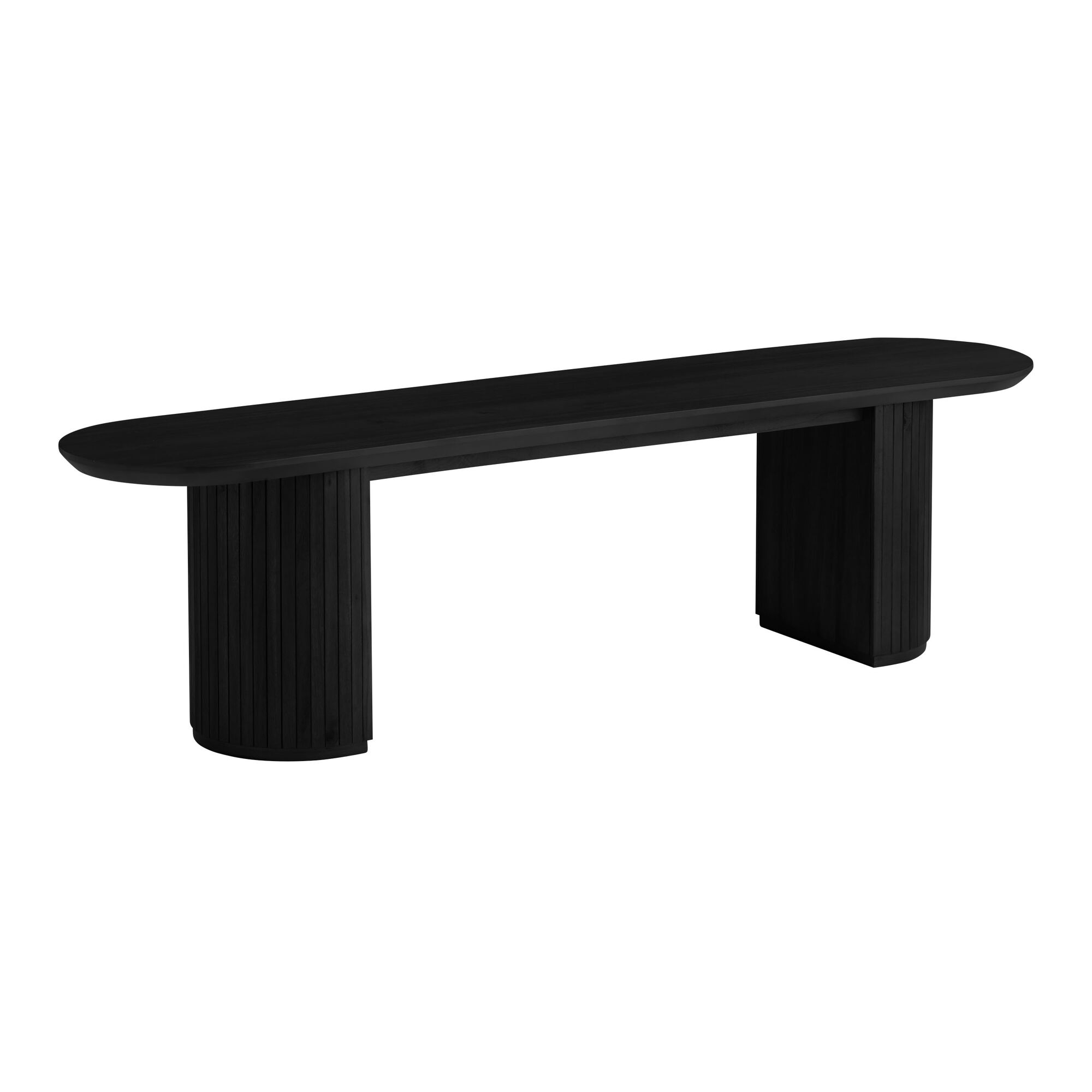 Russo Oval Fluted Wood Dining Bench