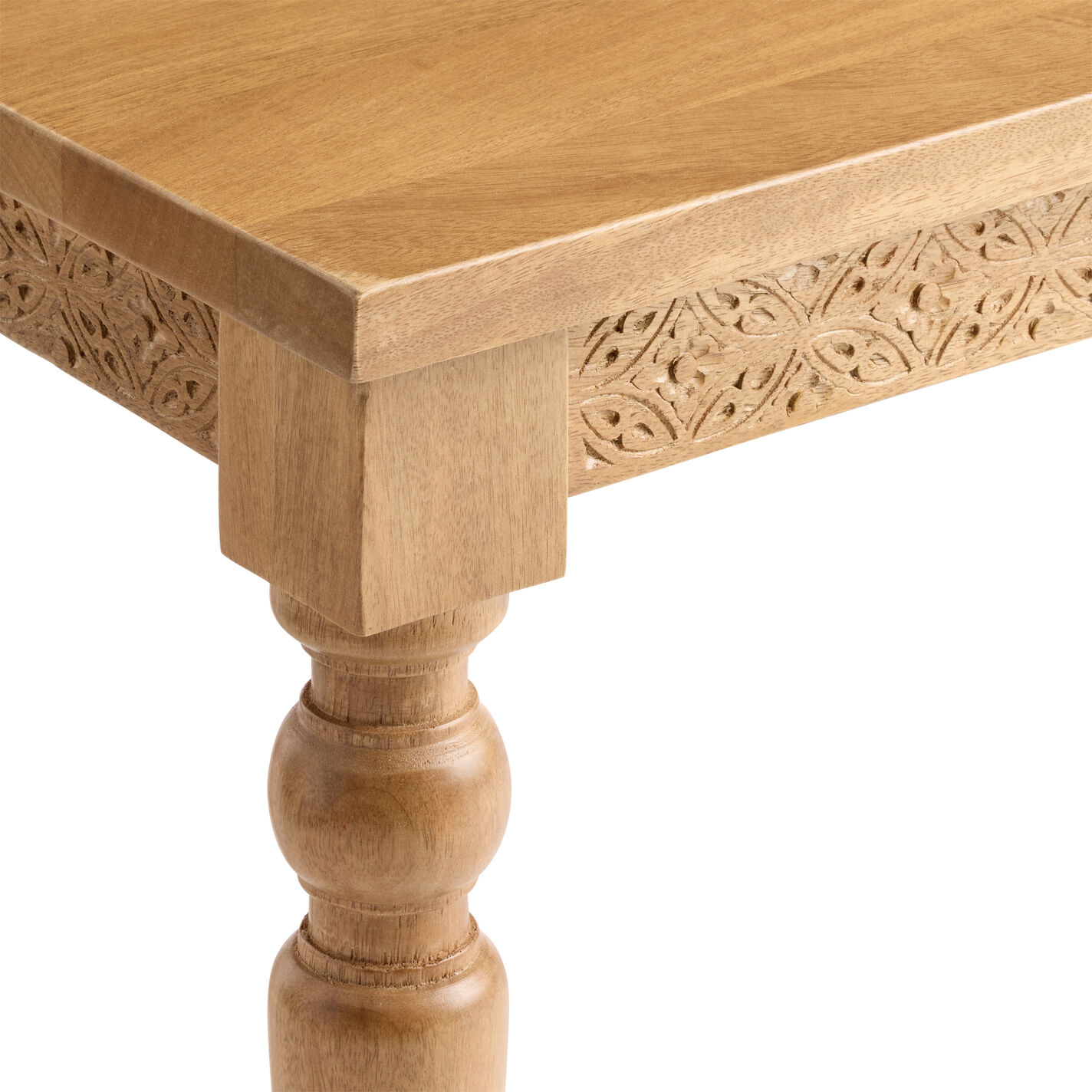 Nisha Hand Carved Wood Medallion Dining Bench