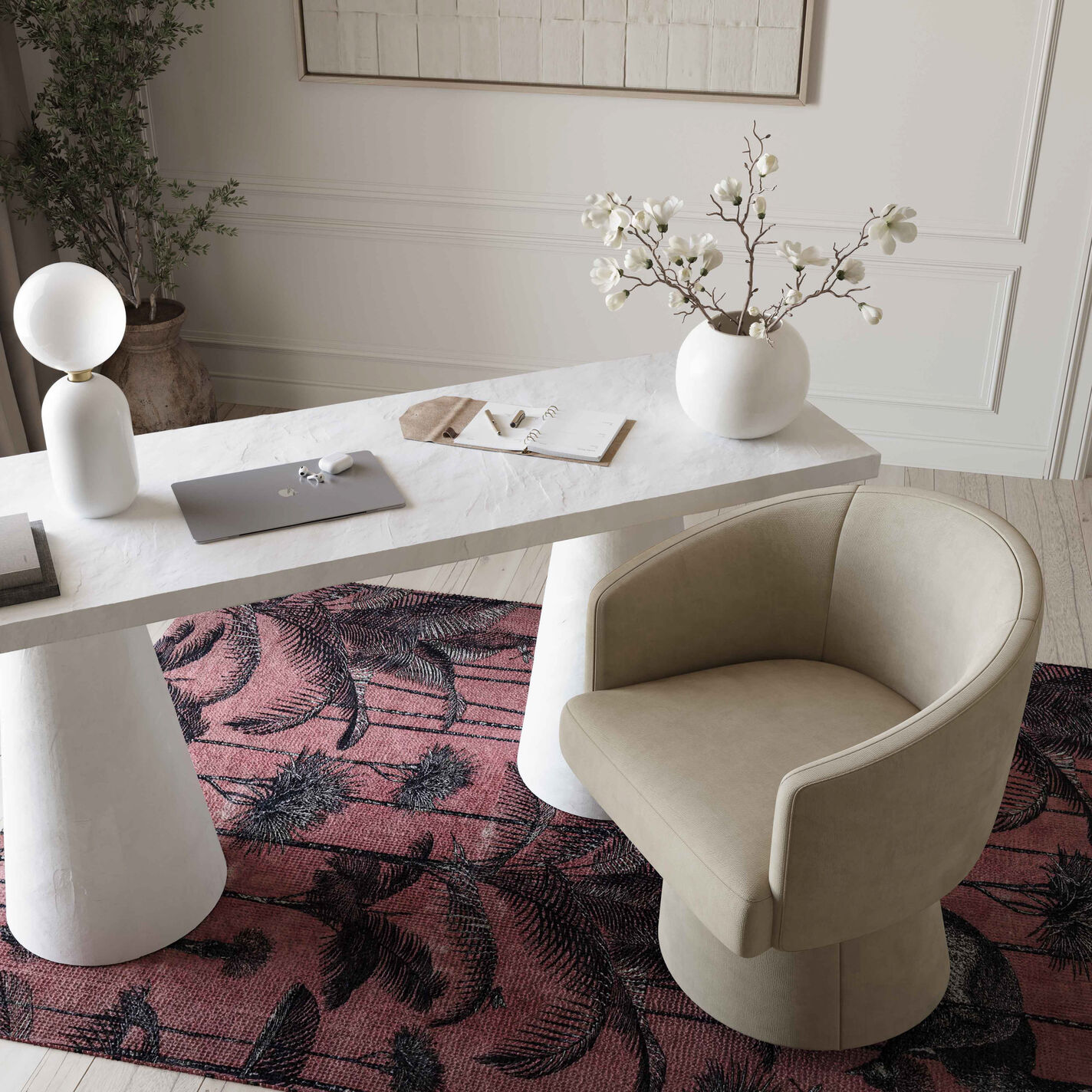 Bethwin Upcycled Velvet Upholstered Office Chair