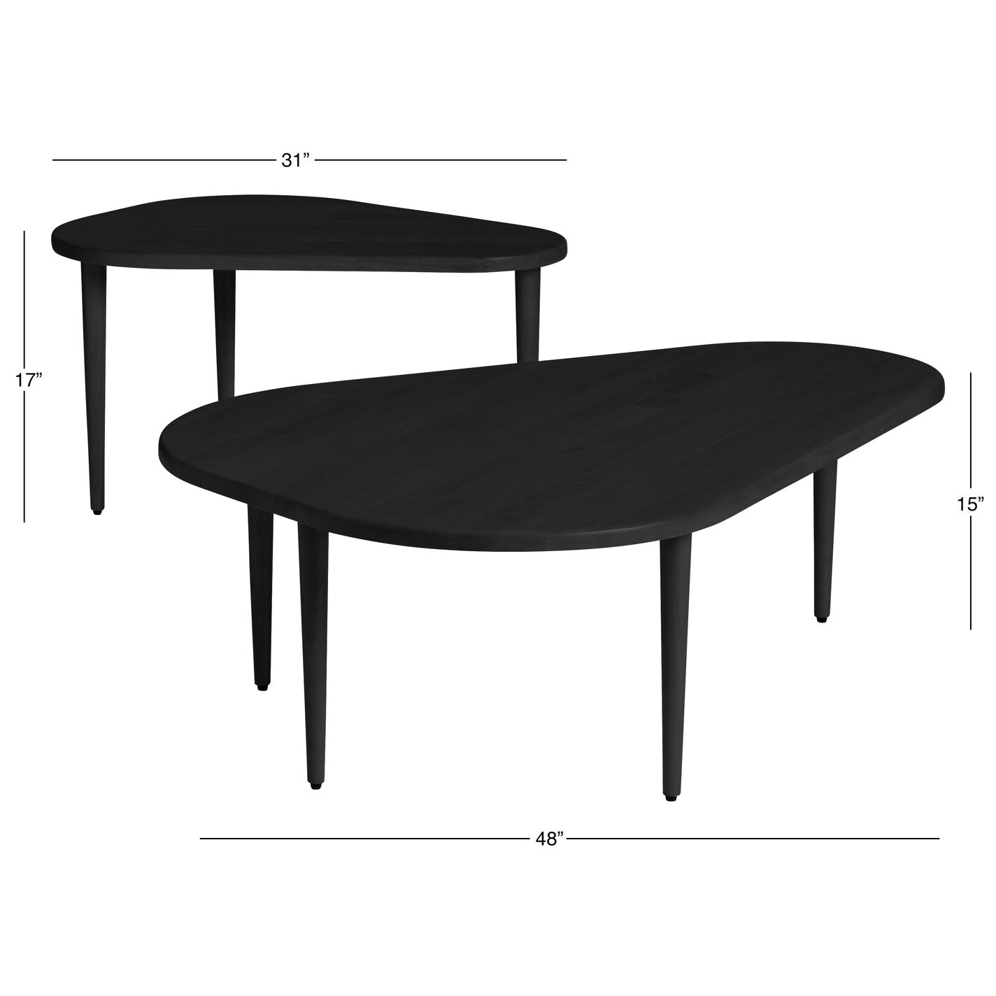 Barnes Wood Scandi Nesting Coffee Tables 2 Piece Set