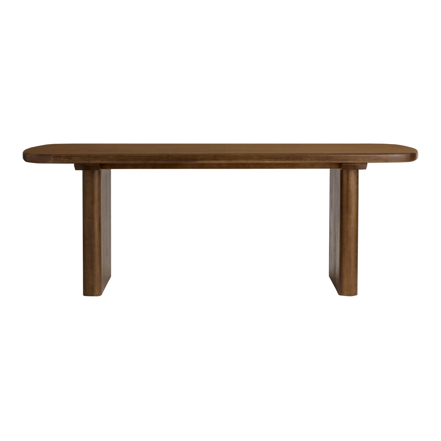 Arnett Umber Brown Wood Fluted Mid Century Dining Table