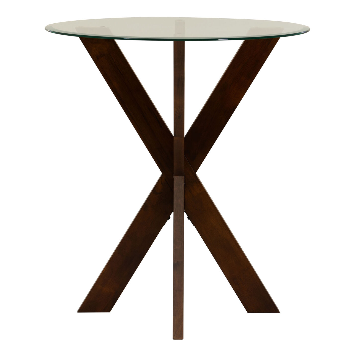 Kent Round Espresso Wood and Glass Top Pub Dining Table