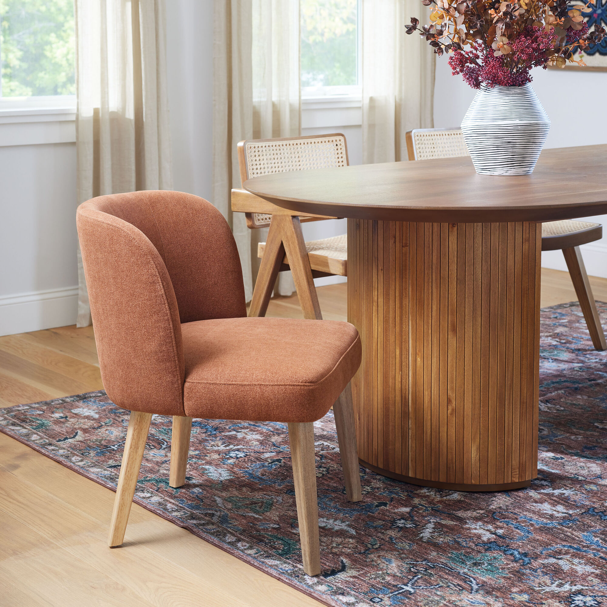 Karena Curved Back Upholstered Dining Chair Set of 2
