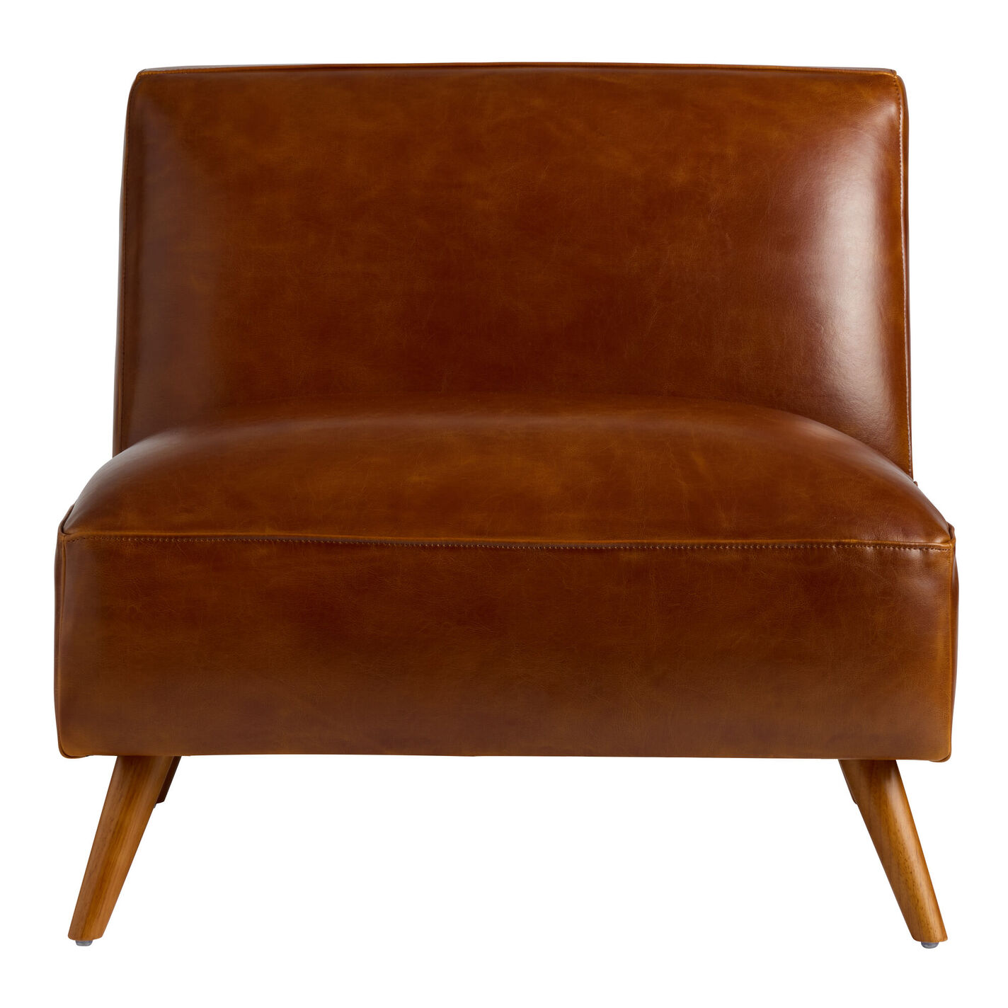 Huxley Bi Cast Leather Mid Century Armless Chair