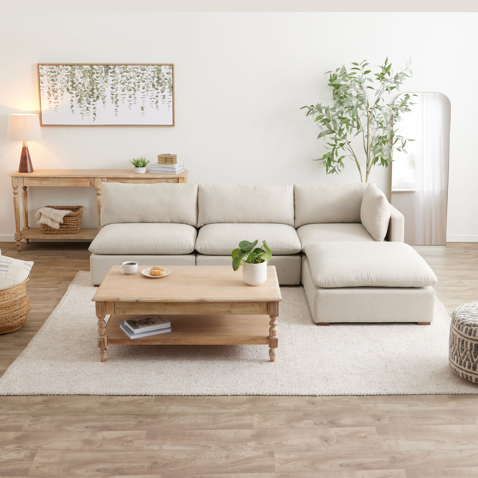 Weston Pillow Top 4 Piece Open Modular Sectional Sofa