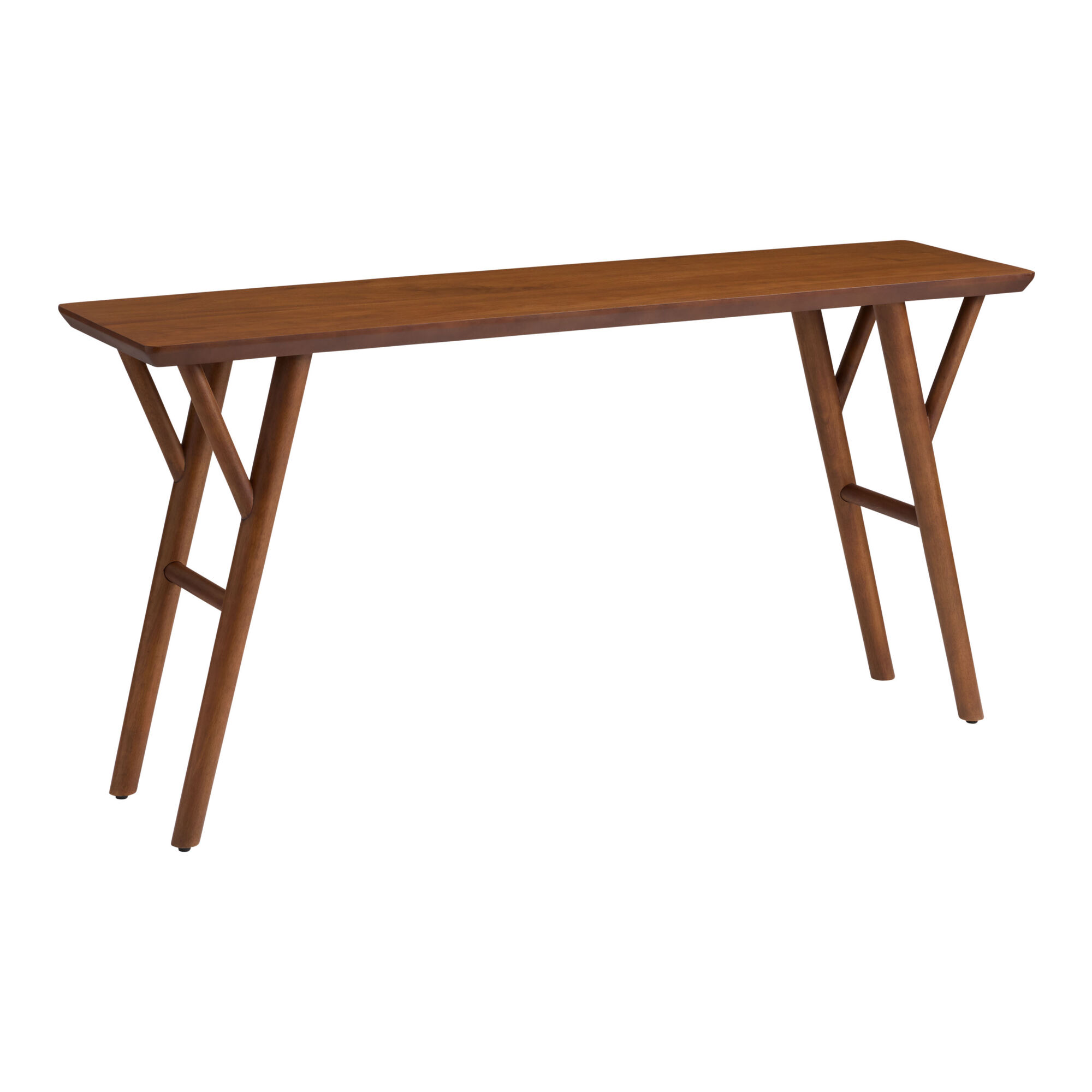 Andie Dark Walnut Angled Leg Mid Century Console Table