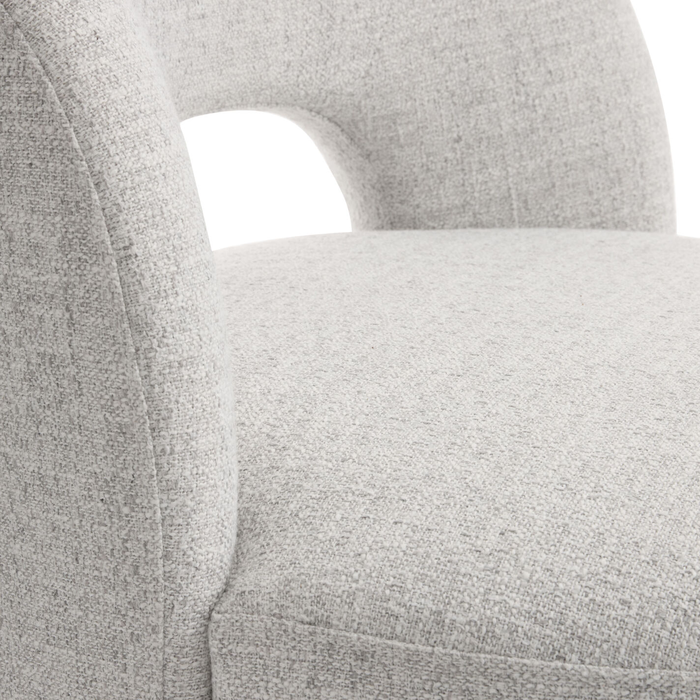 Colter Cloud Gray Tweed Cutout Back Upholstered Swivel Chair
