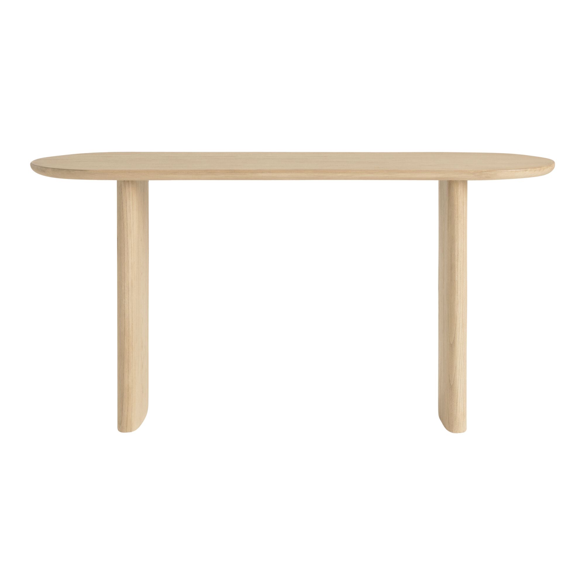 Zeke Oval Brushed Wood Console Table