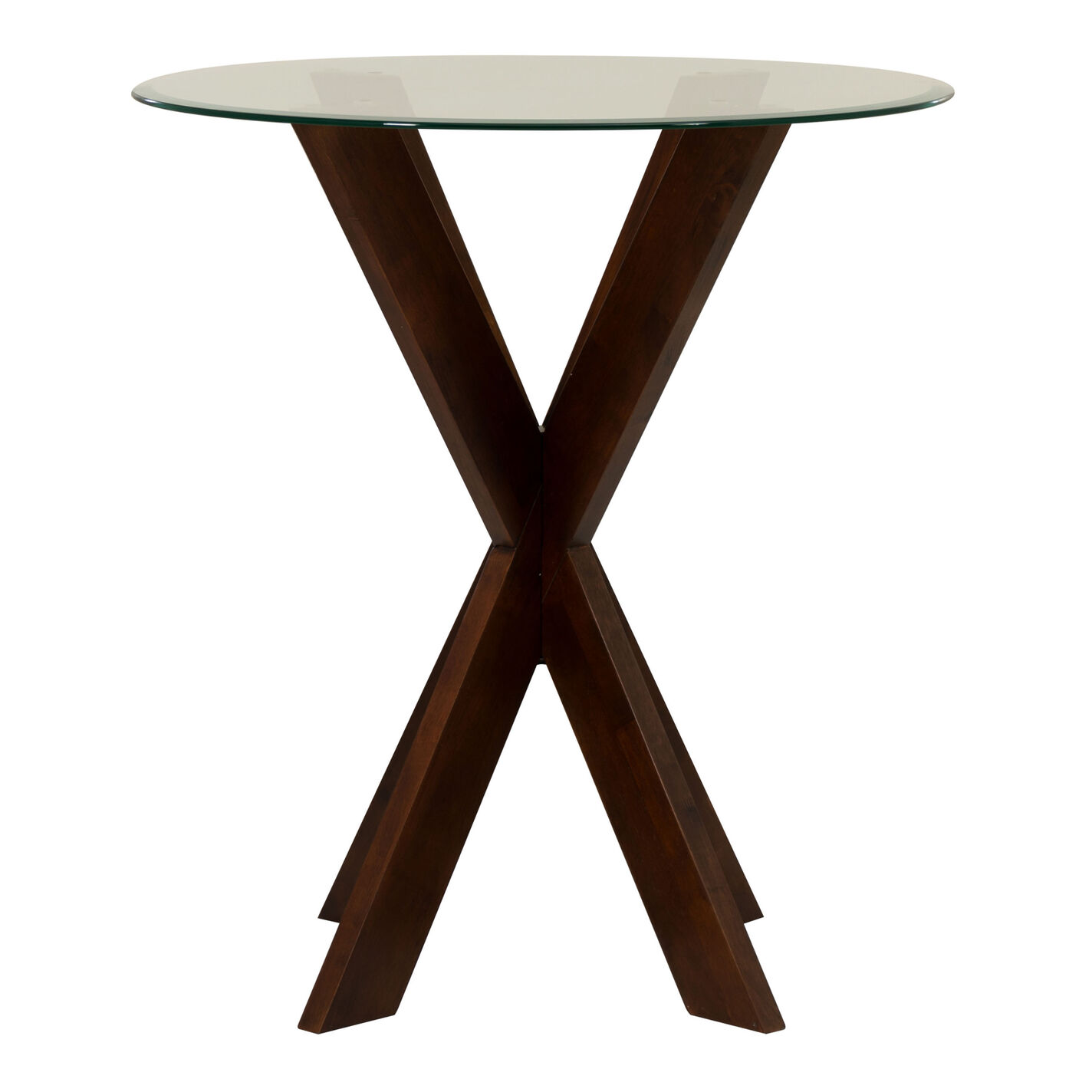 Kent Round Espresso Wood and Glass Top Pub Dining Table