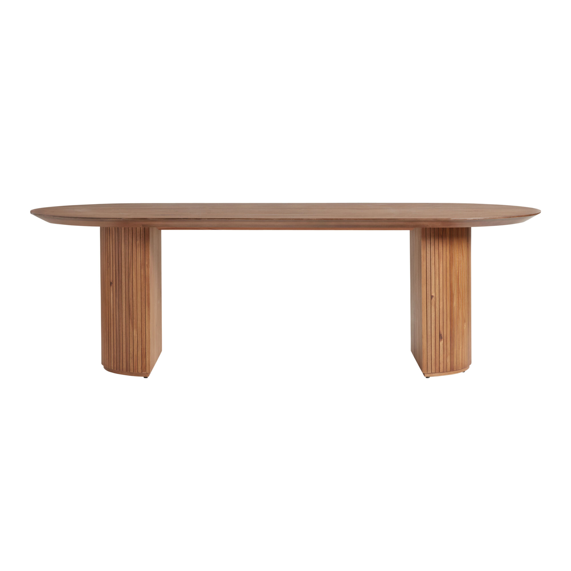 Russo Extra Long Oval Fluted Wood Dining Table