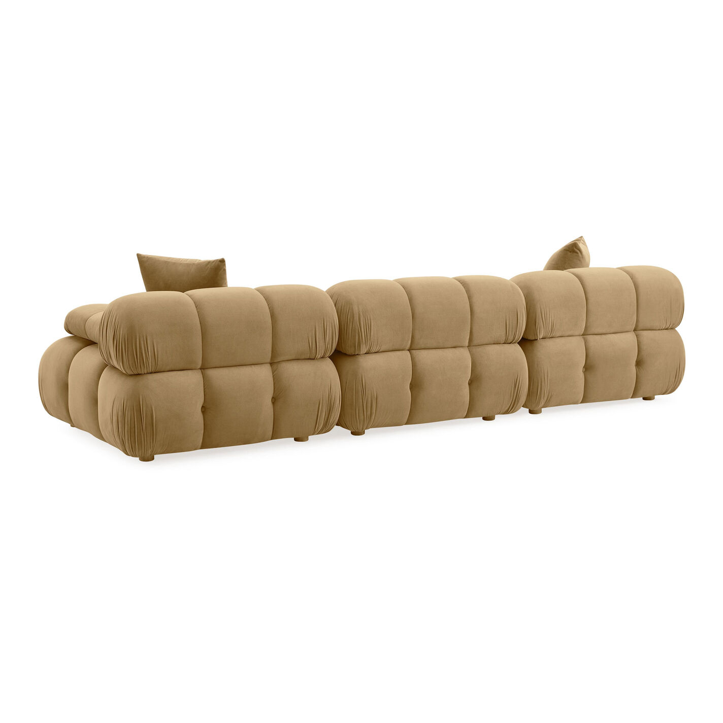 Calidad Cafe au Lait Velvet 3 Piece Modular Sectional Sofa