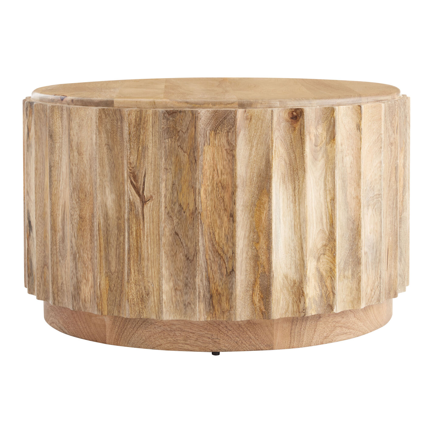 Ishan Round Driftwood Ridged Coffee Table