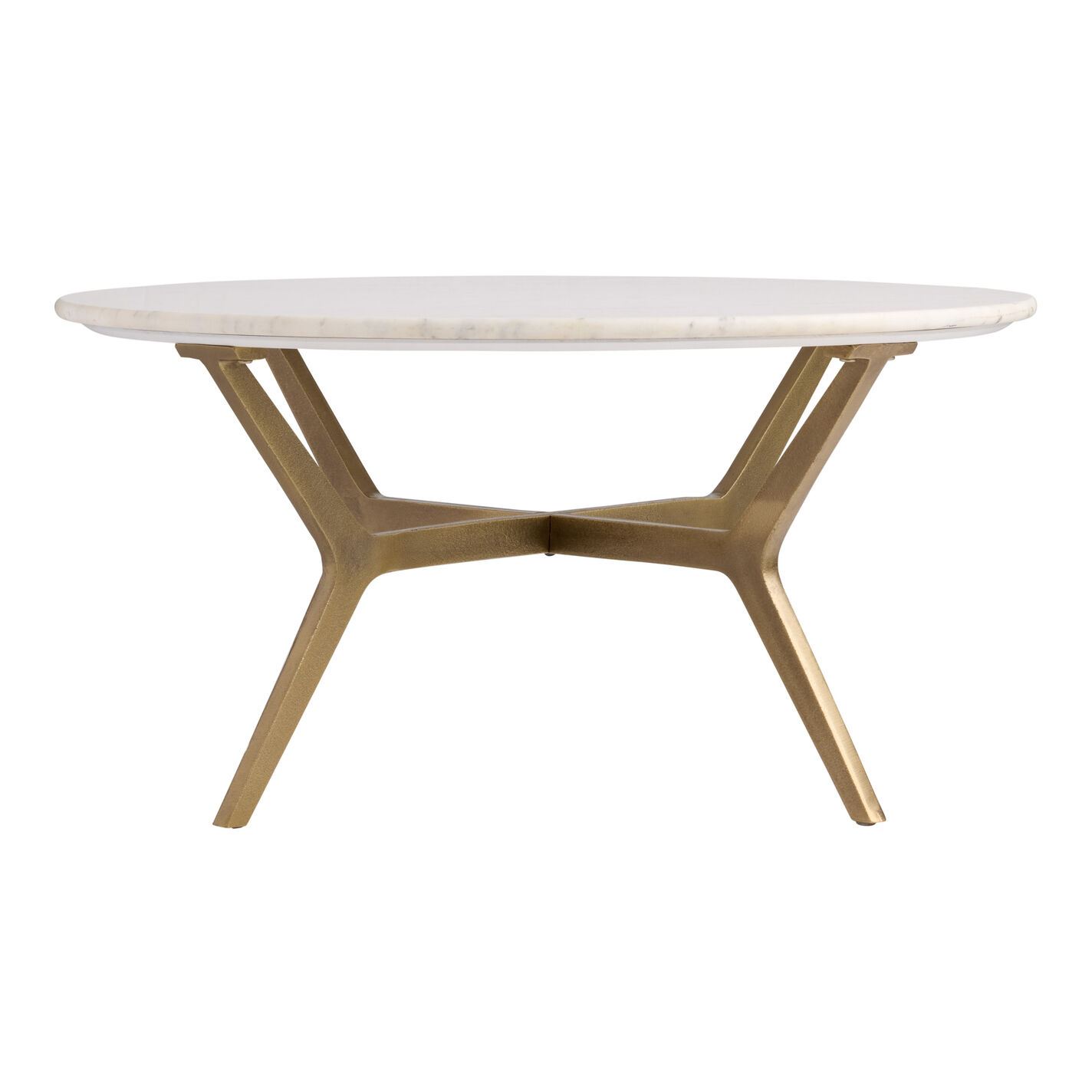 Lazaro White Marble and Gold Metal Coffee Table