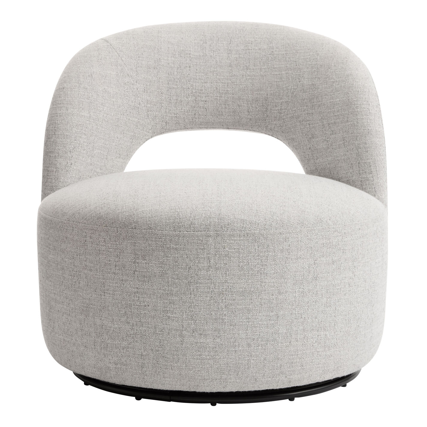 Colter Cloud Gray Tweed Cutout Back Upholstered Swivel Chair