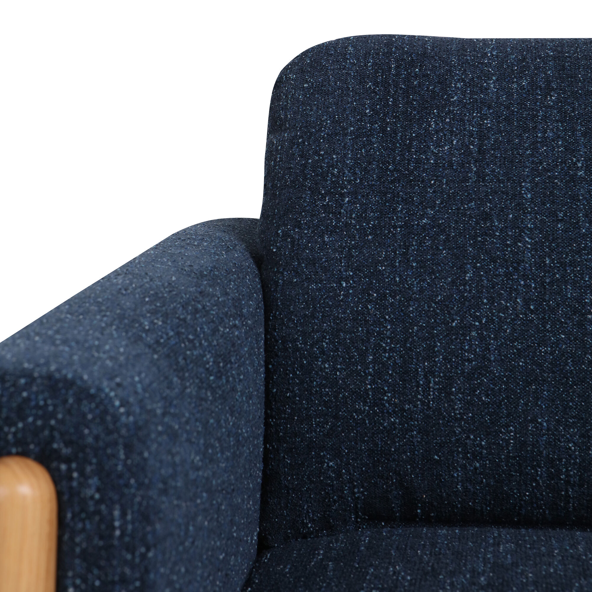 Camaret Indigo Blue Boucle Track Arm Upholstered Chair