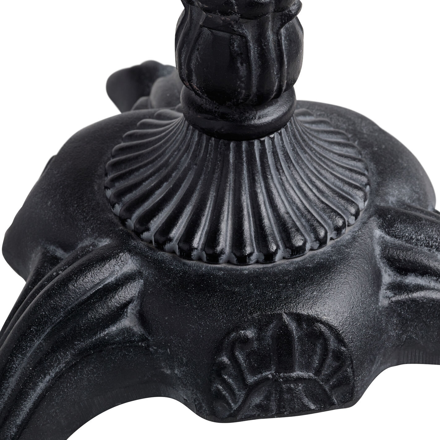 Round White Marble and Black Metal Bistro Side Table