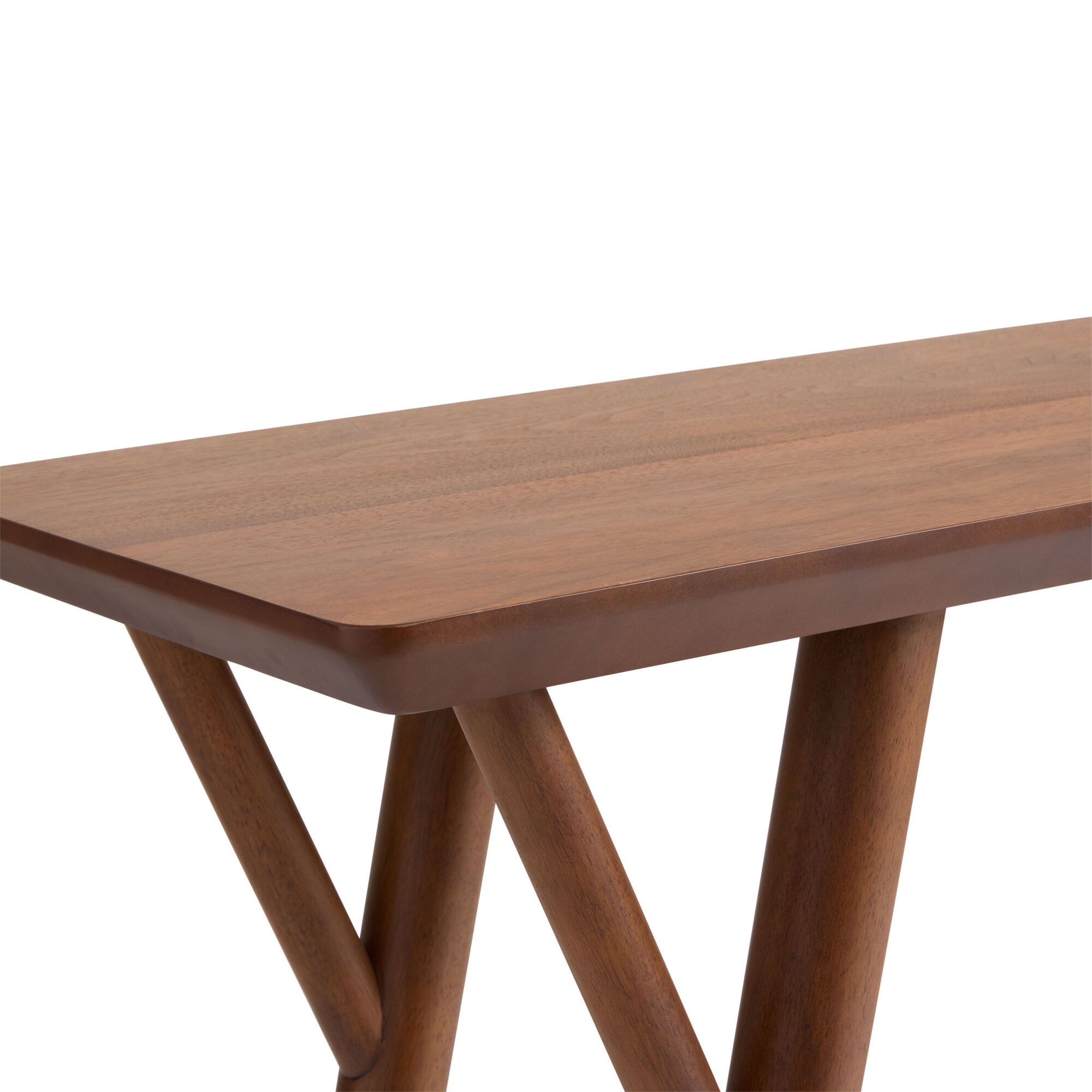 Andie Dark Walnut Angled Leg Mid Century Console Table