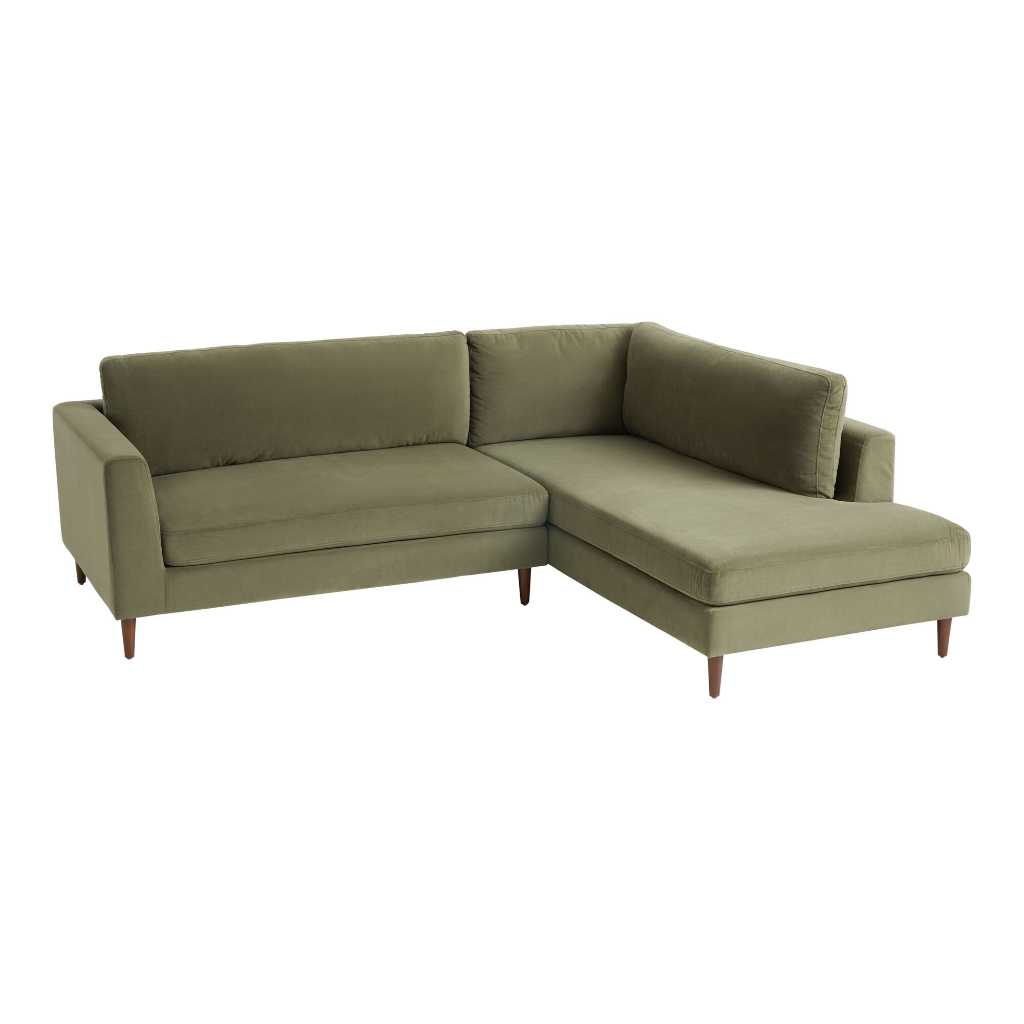 Camile Velvet Right Facing Sectional Sofa