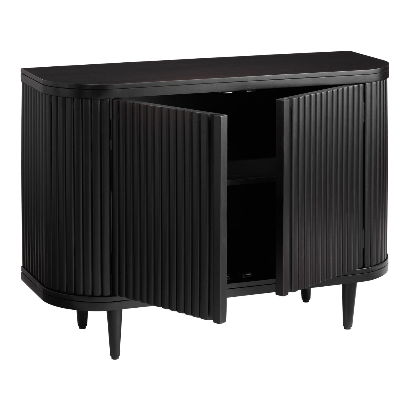 Hensley Fluted Wood Media Stand