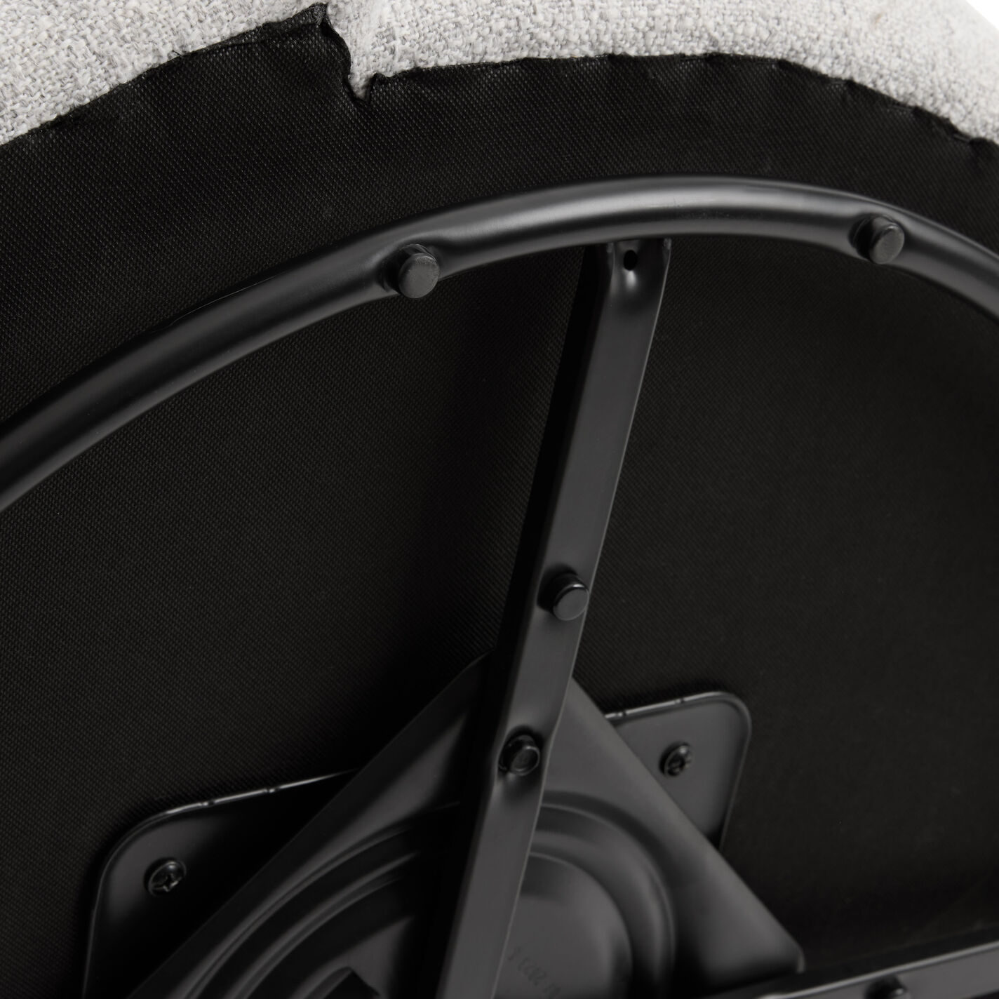 Colter Cloud Gray Tweed Cutout Back Upholstered Swivel Chair